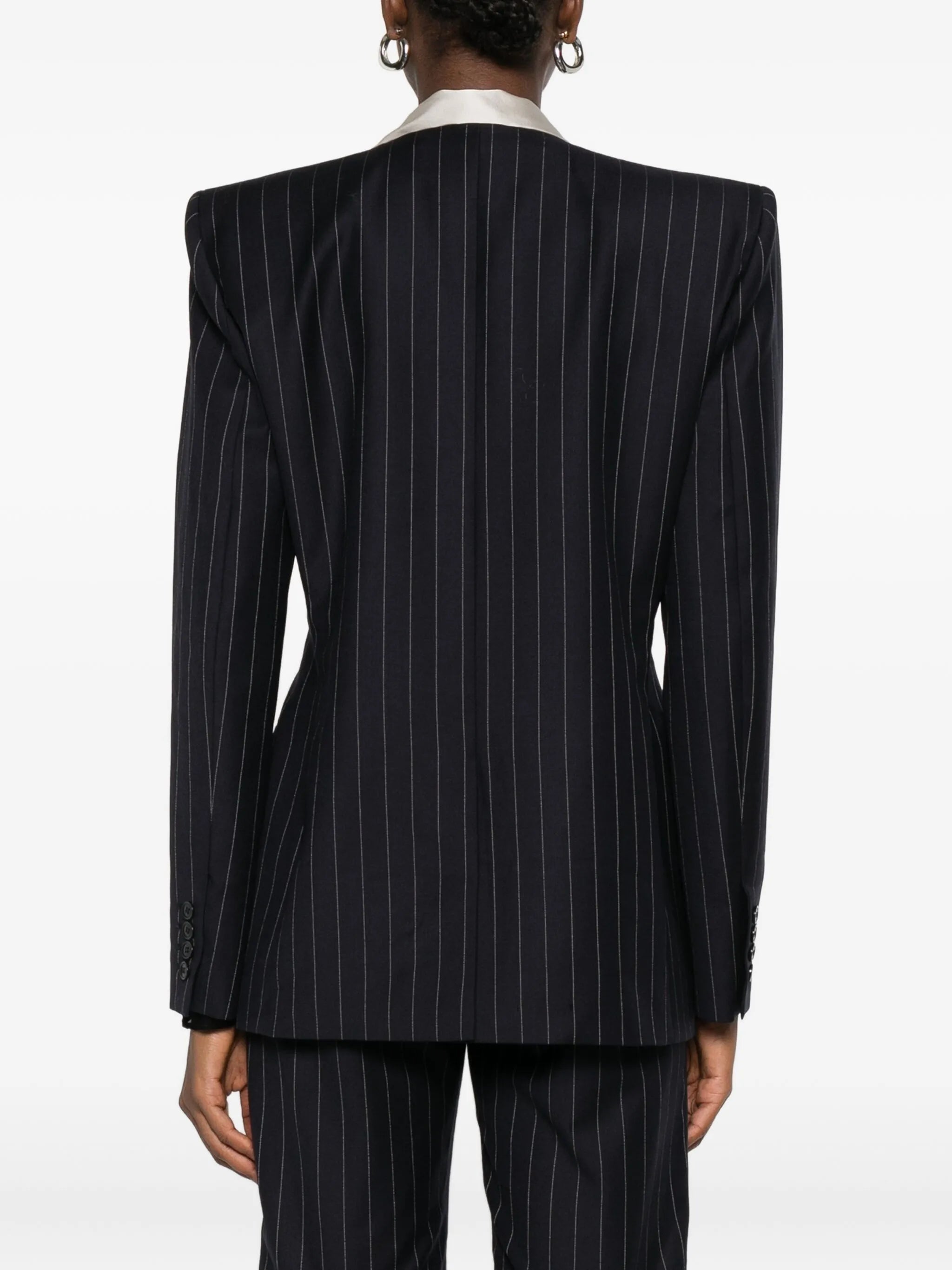 pinstriped blazer