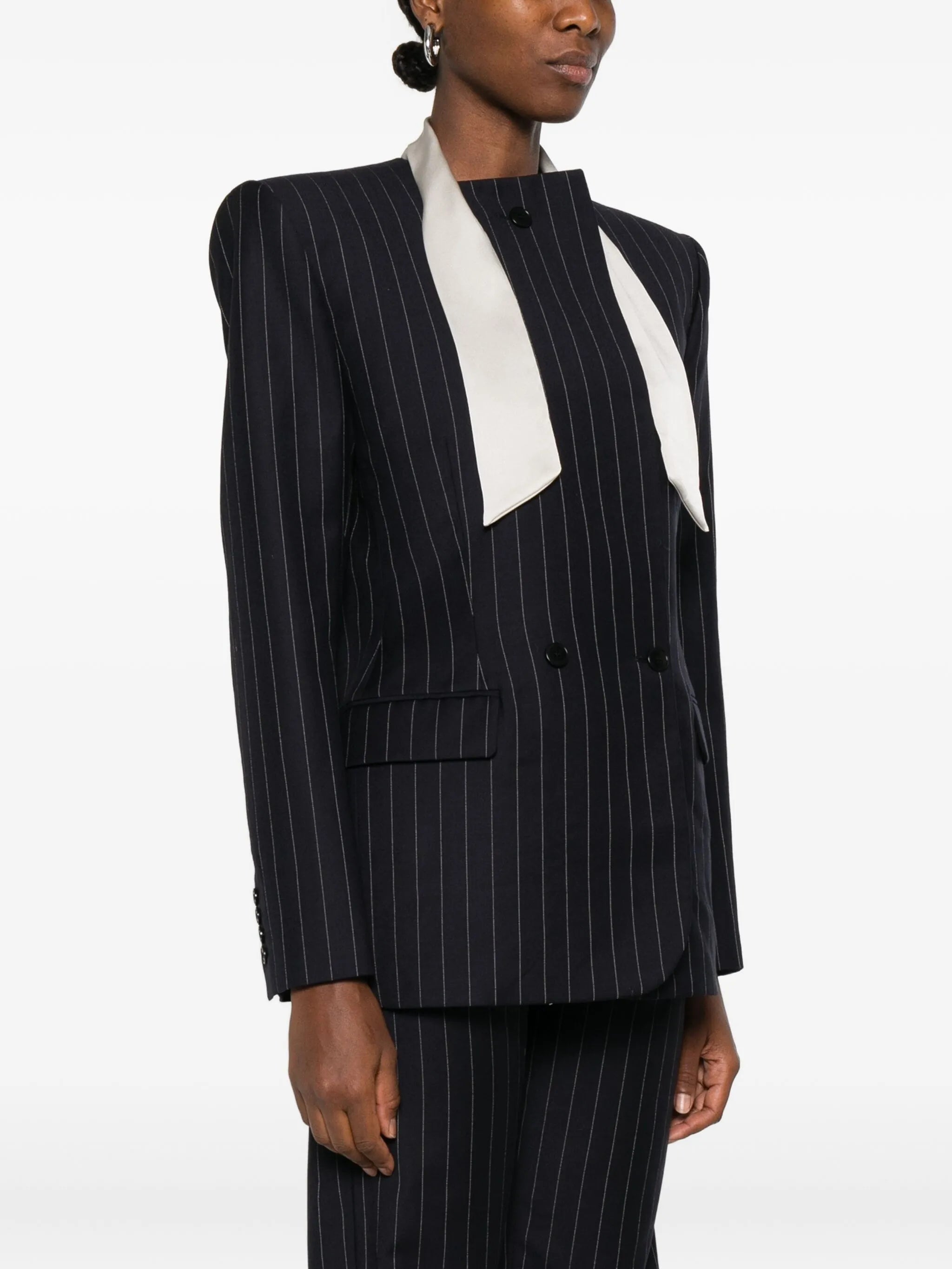 pinstriped blazer