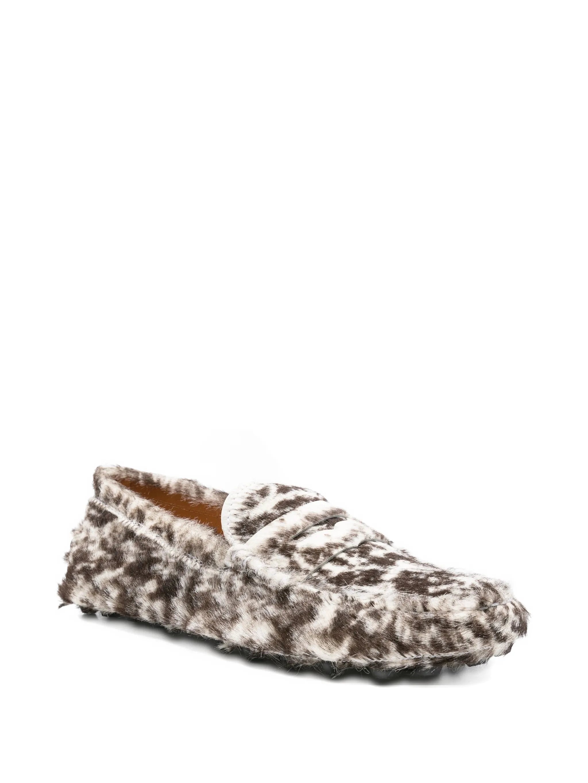 Gommino leopard-print pony-hair loafers