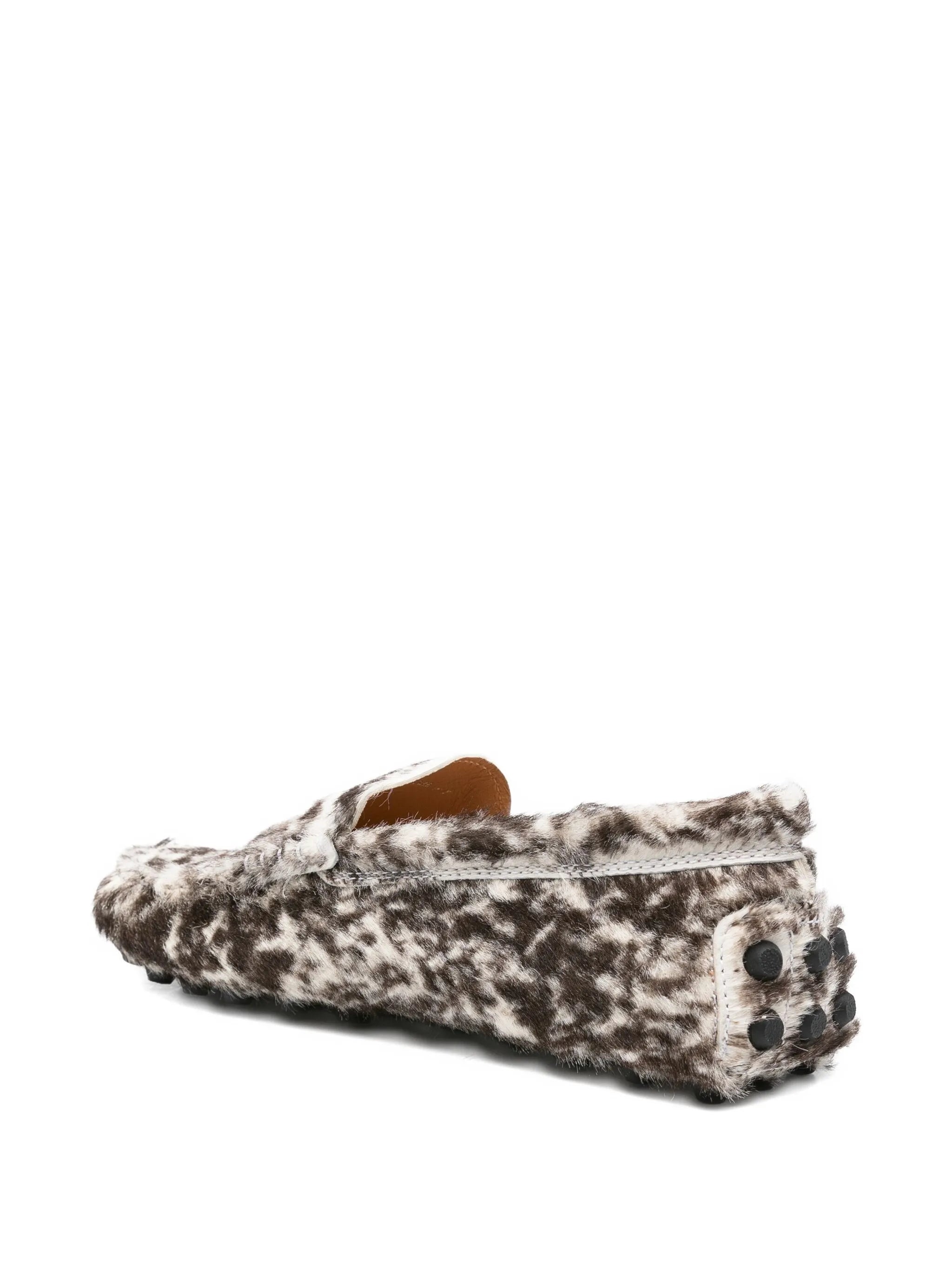 Gommino leopard-print pony-hair loafers