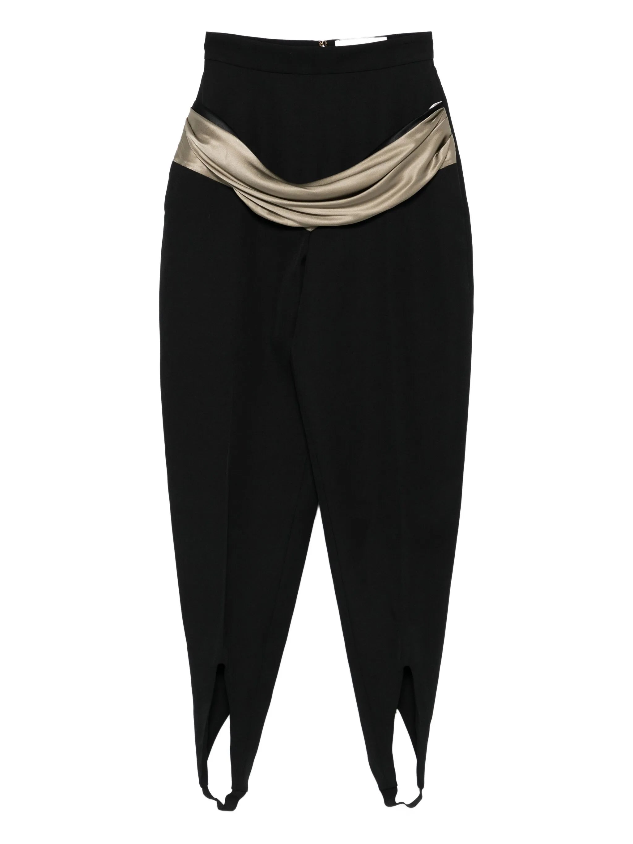draped-detail stirrup trousers