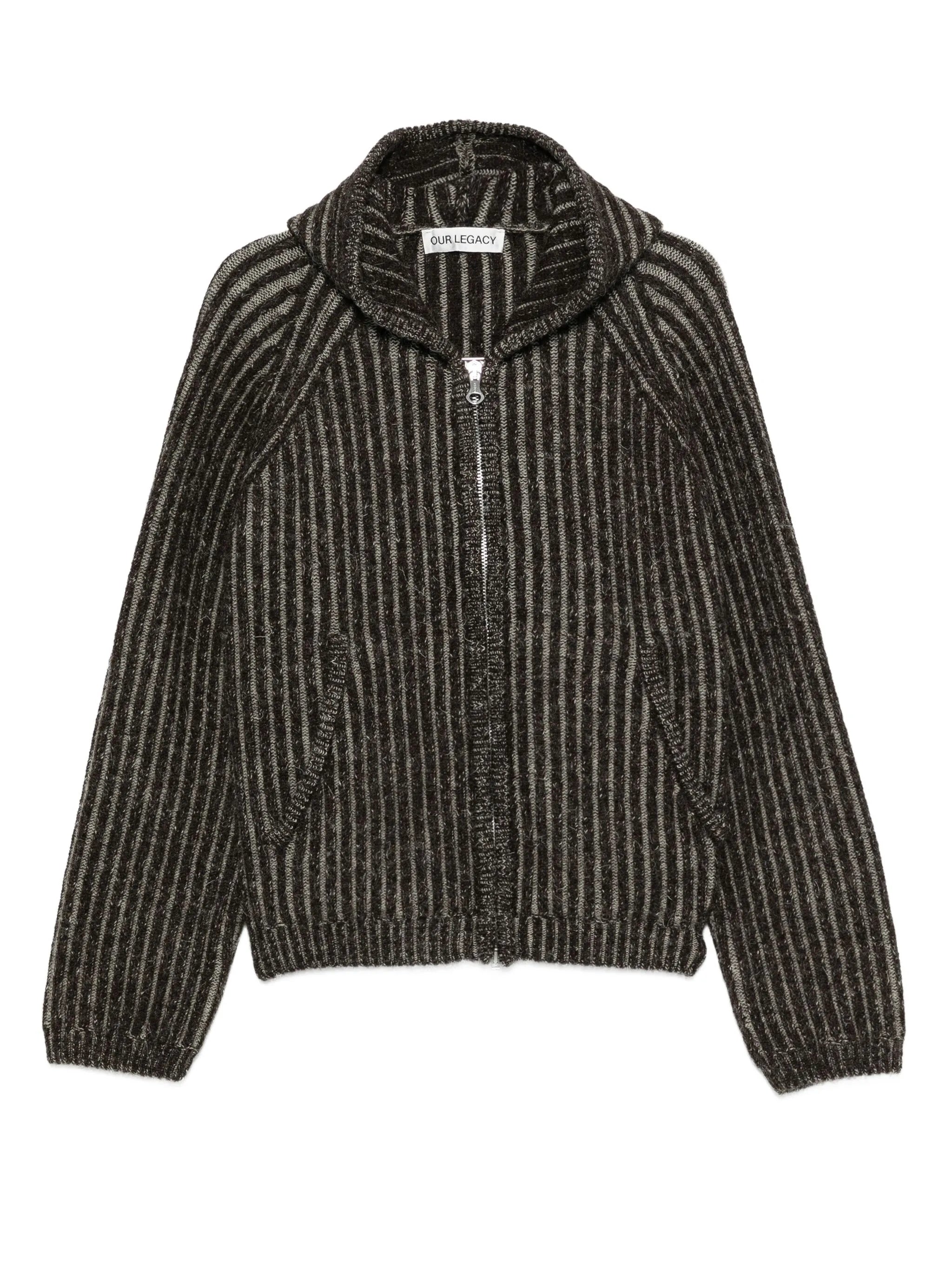 striped knitted hoodie