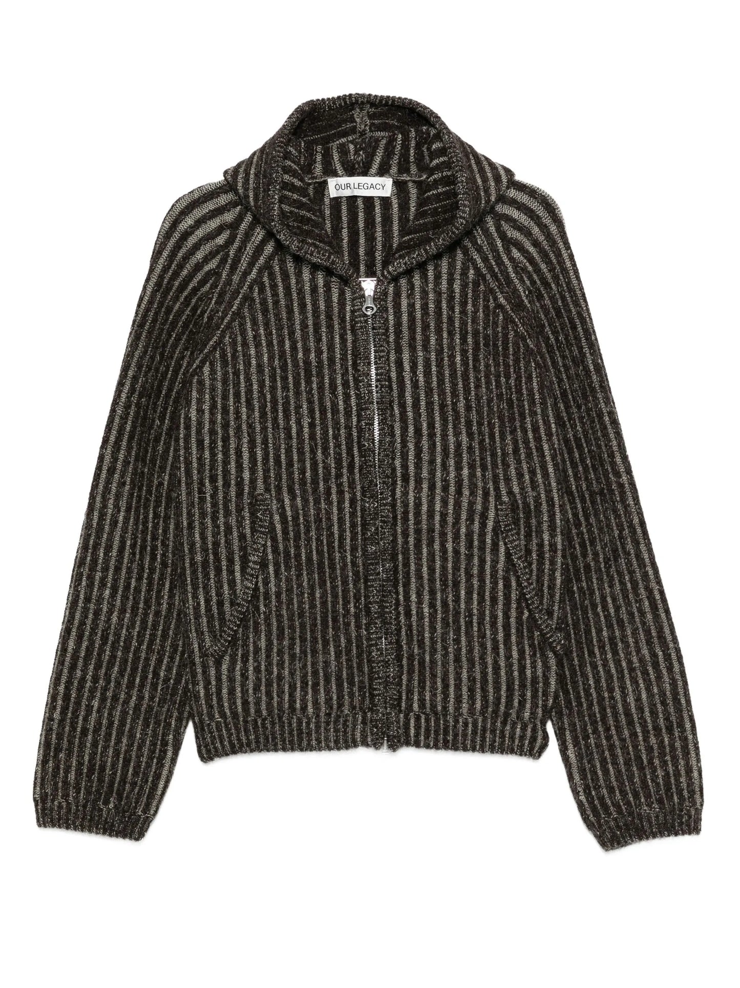 striped knitted hoodie