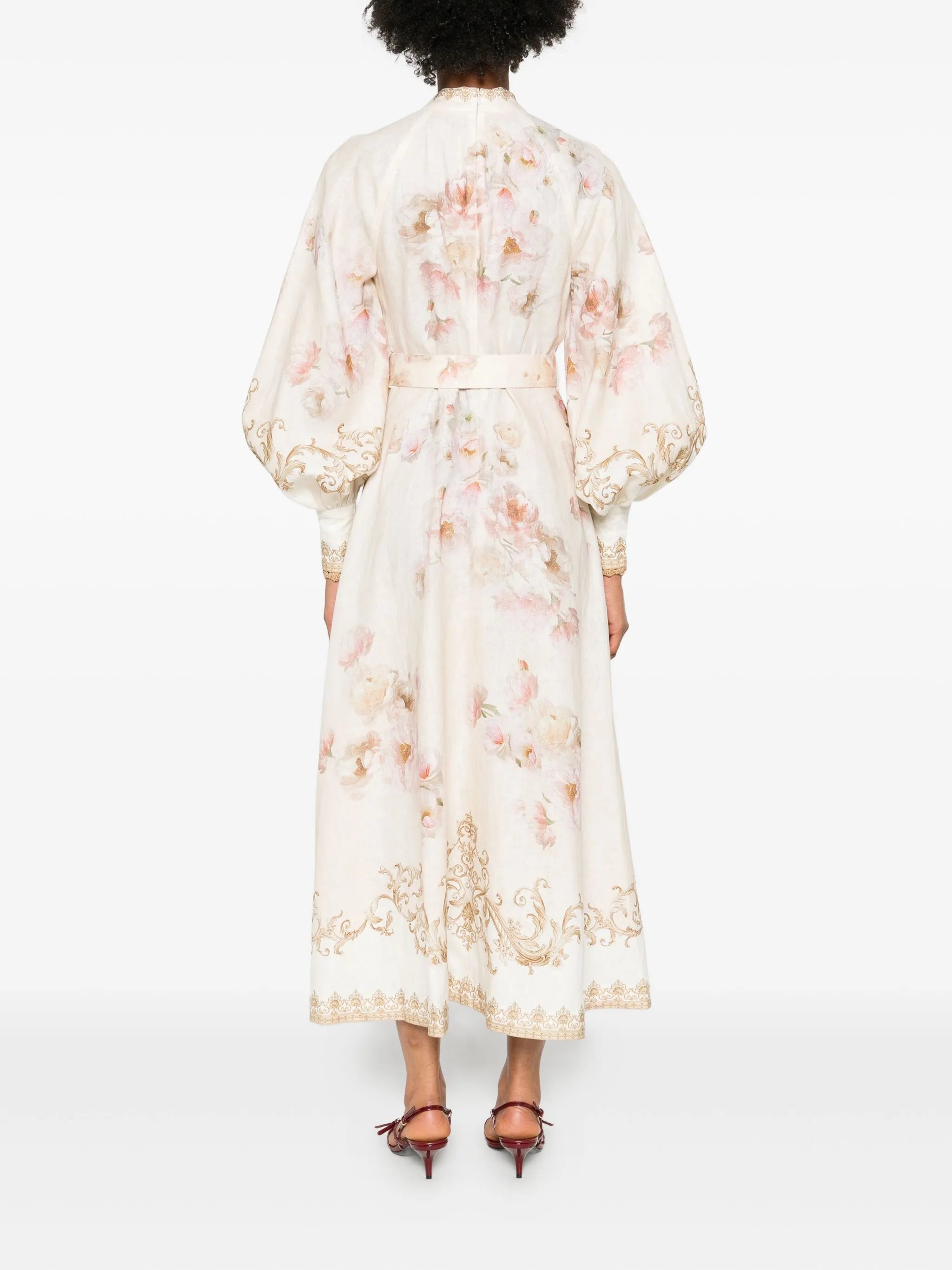floral-print buttoned dress