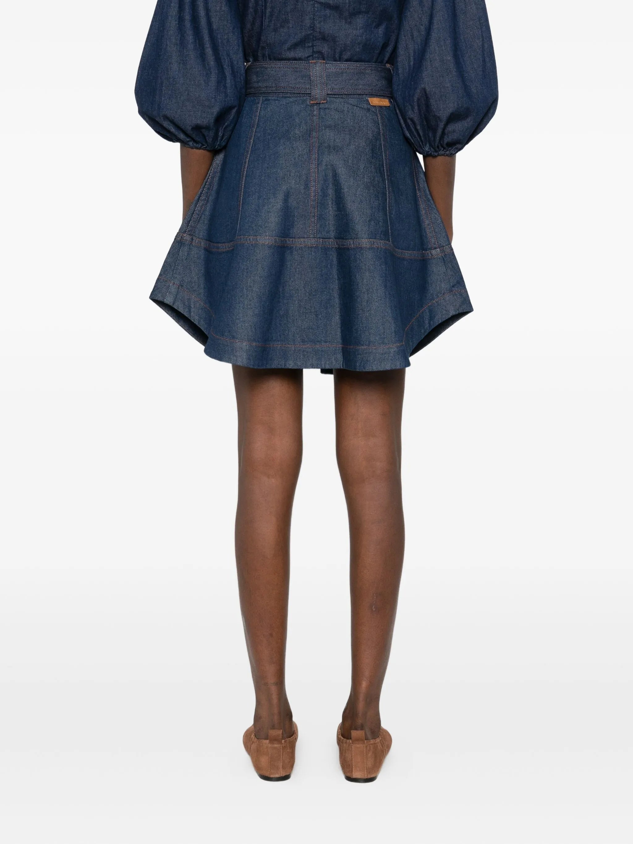 button-fastening cargo skirt