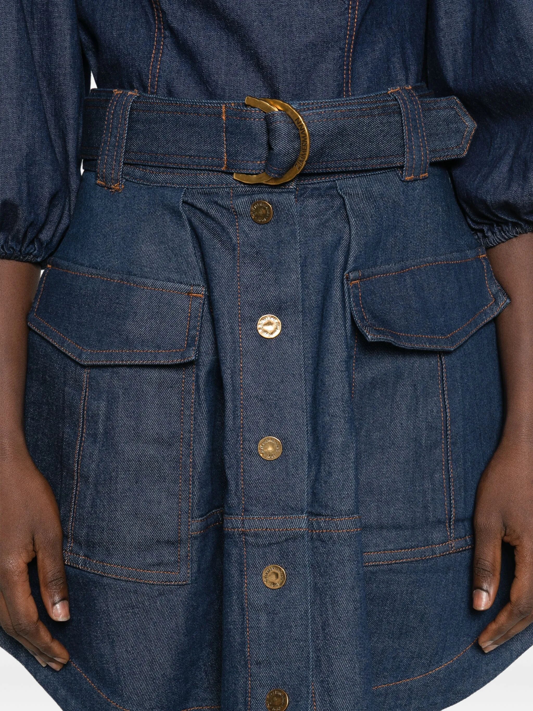 button-fastening cargo skirt