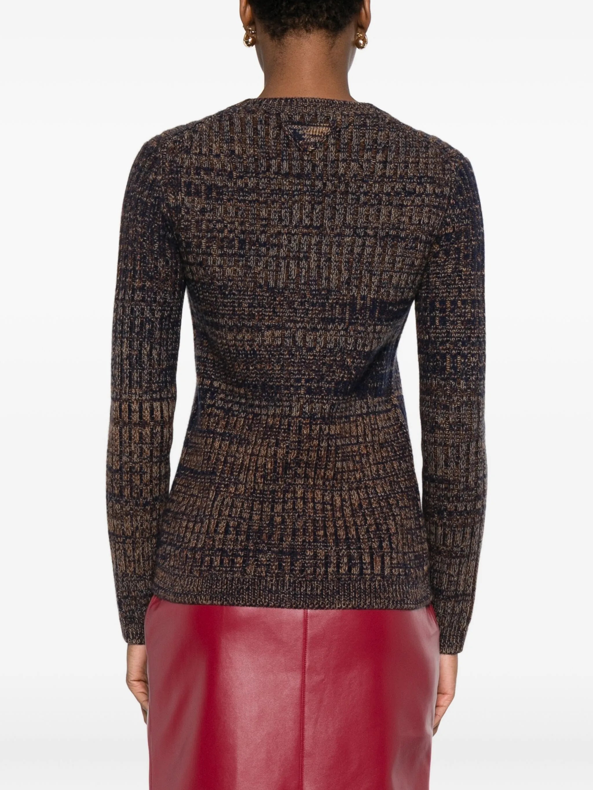 ribbed V-neck cardigan
