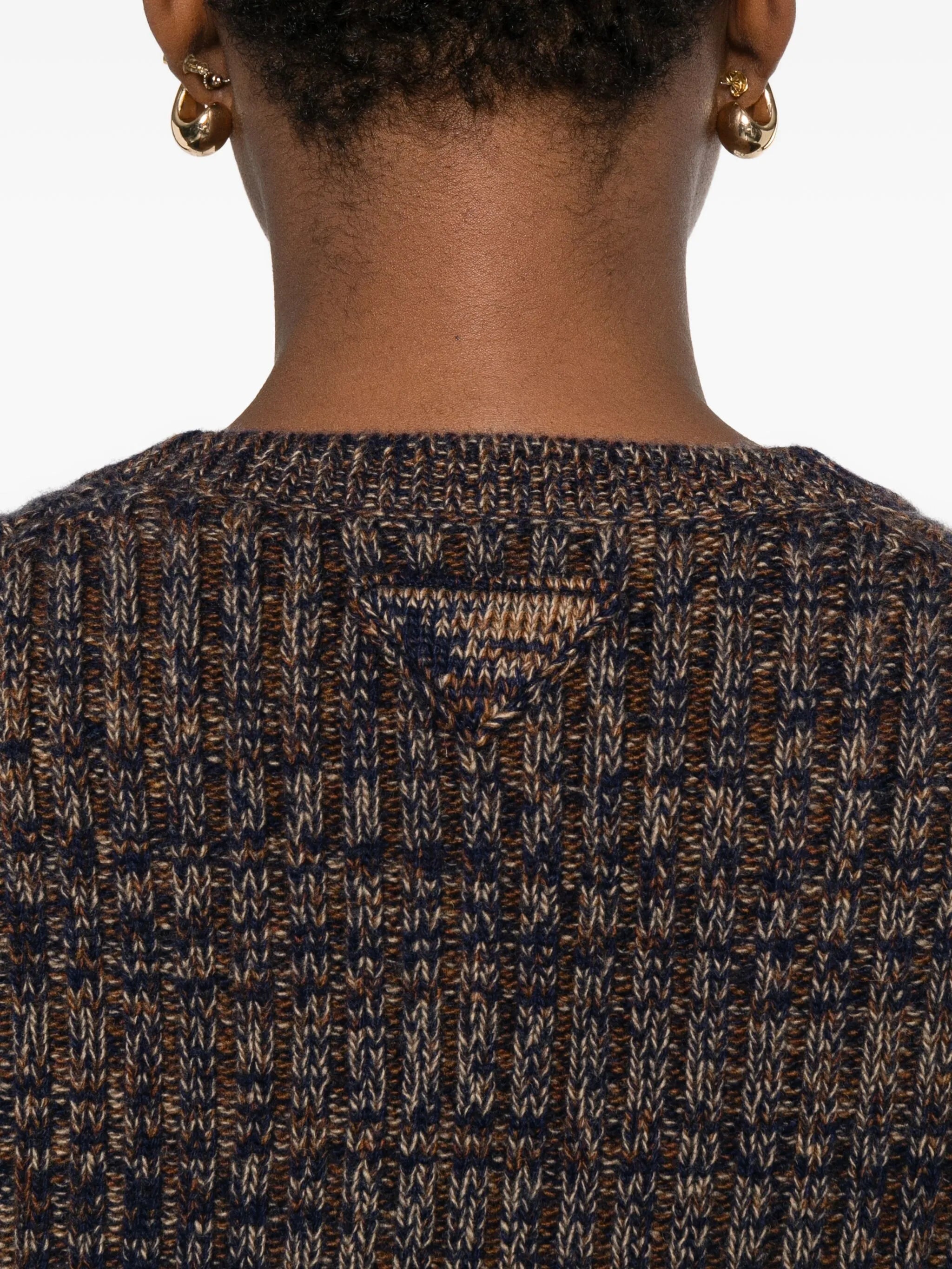 ribbed V-neck cardigan