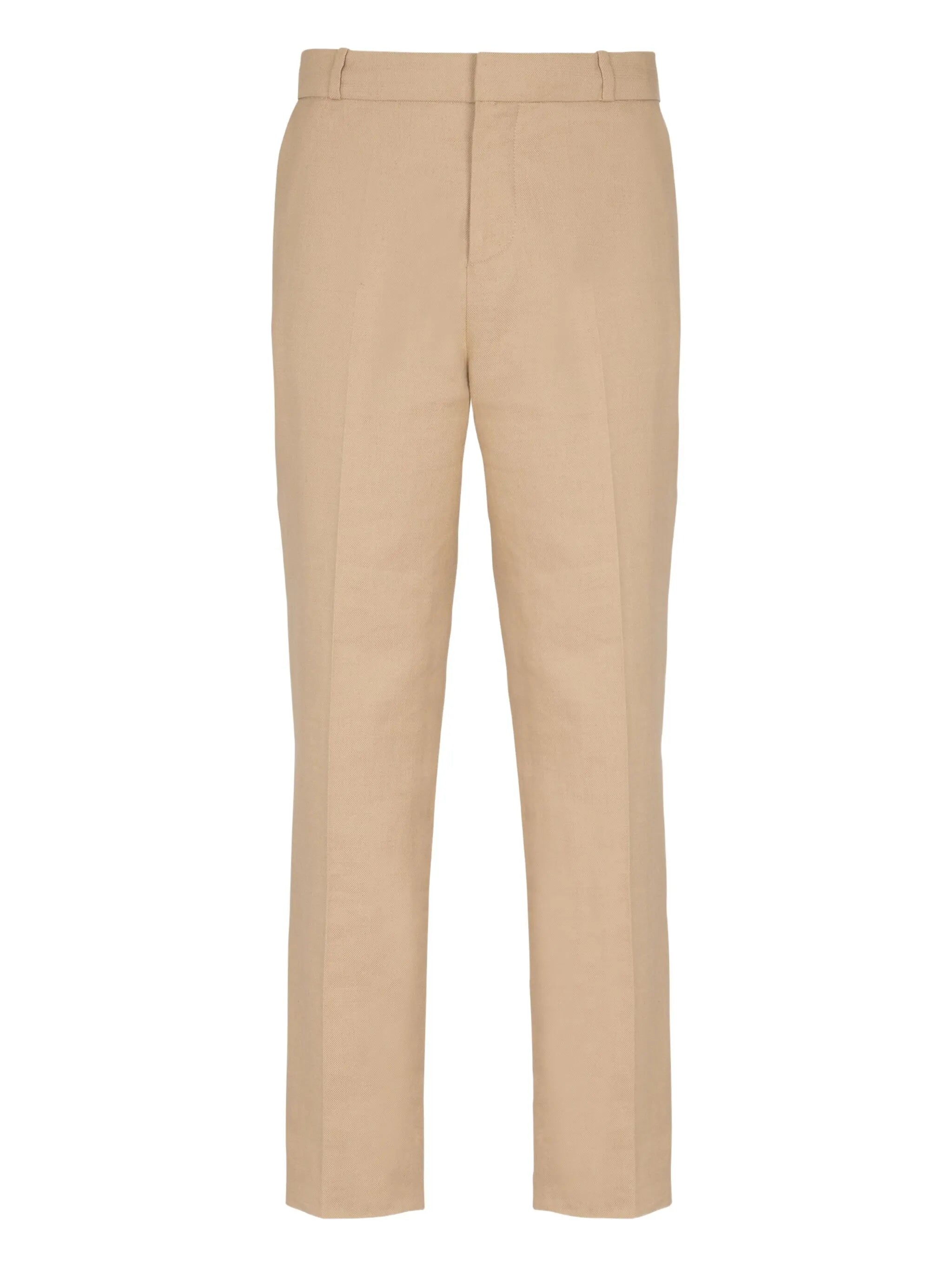 pressed-crease trousers