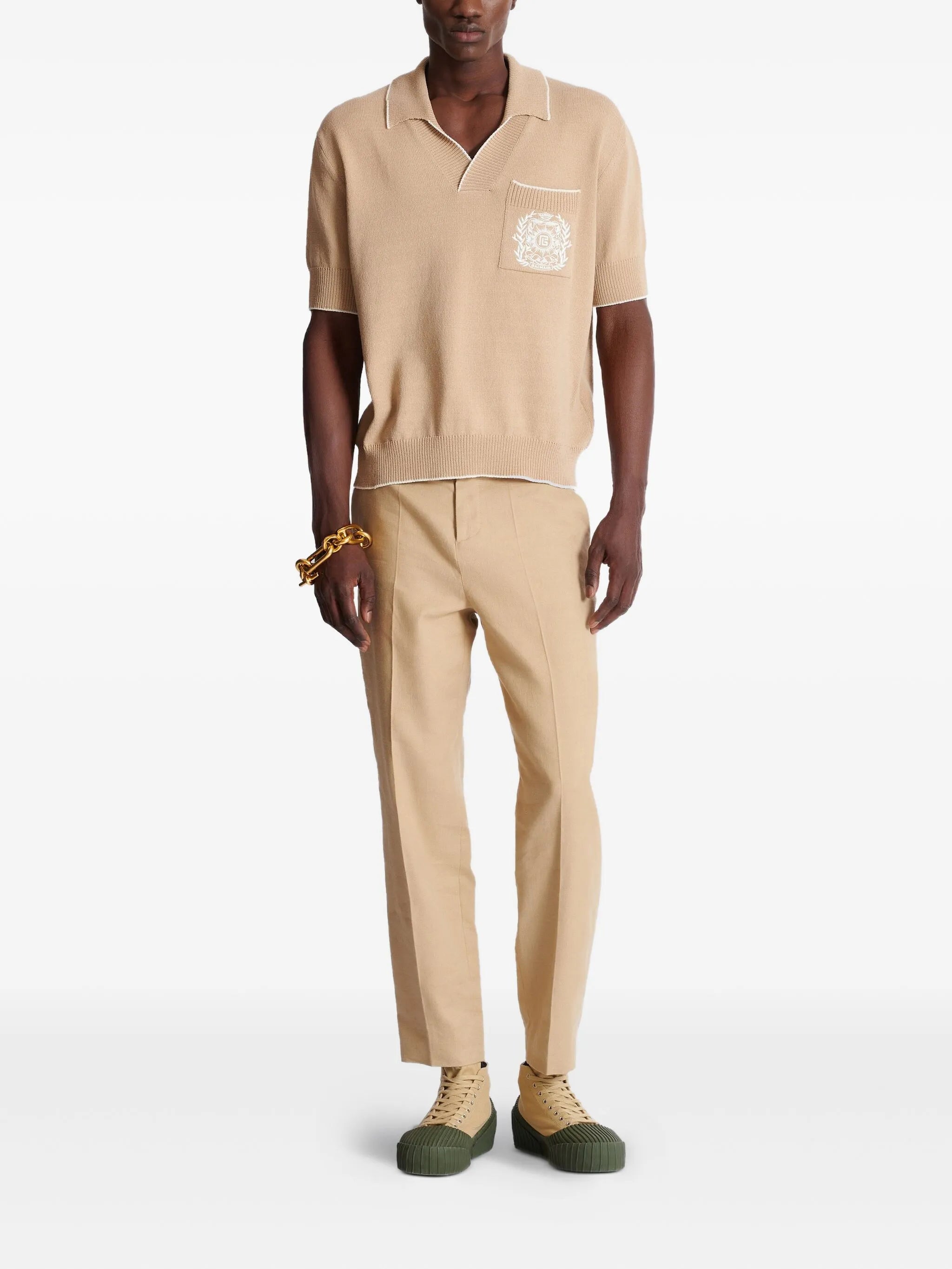 pressed-crease trousers