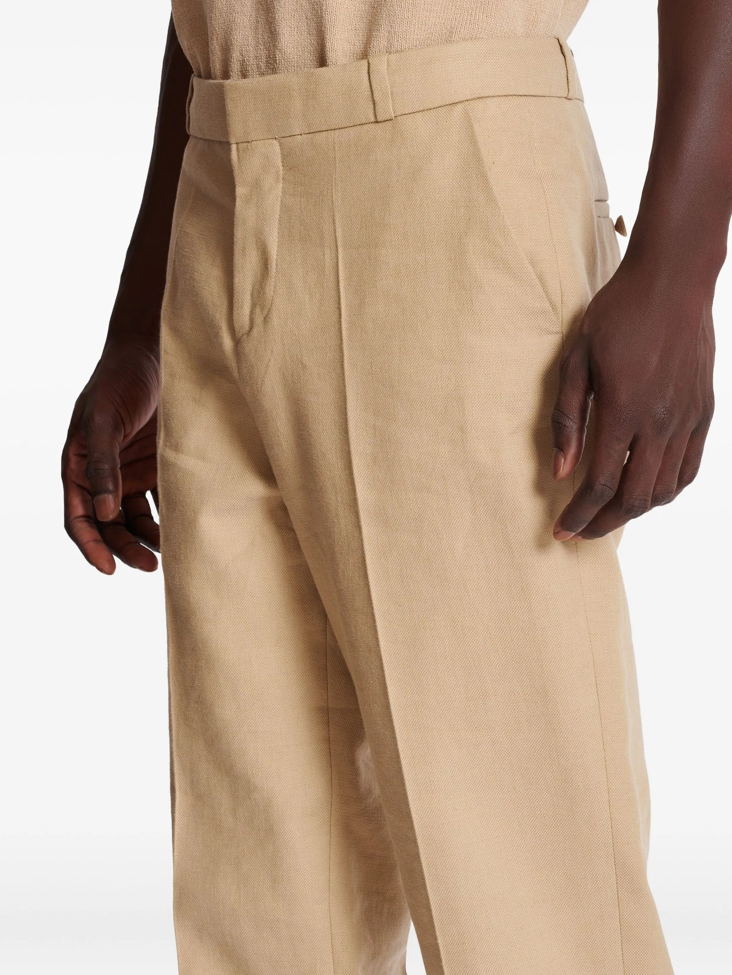 pressed-crease trousers
