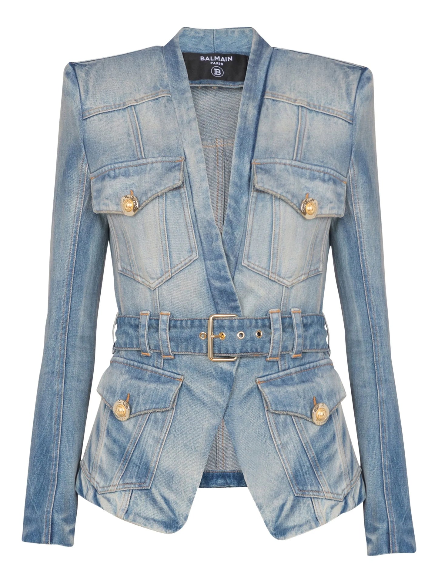 belted denim jacket