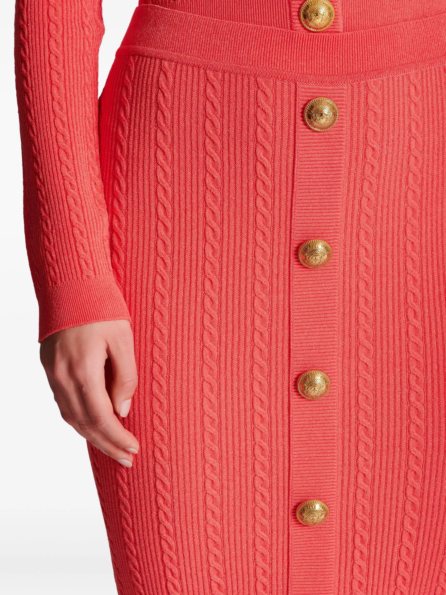 cable-knit midi skirt