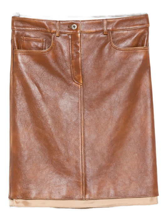 leather midi skirt