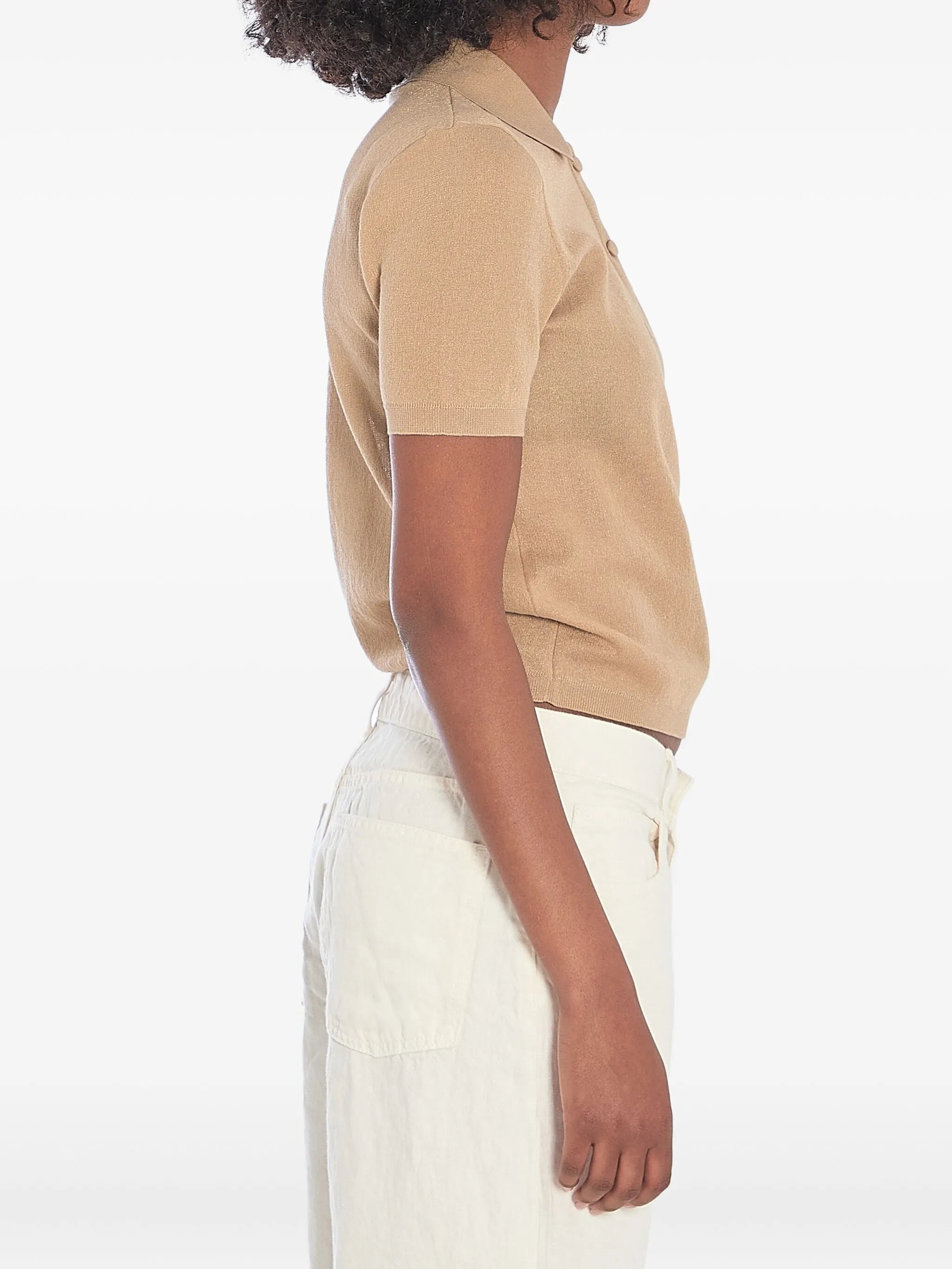 cotton-blend polo shirt