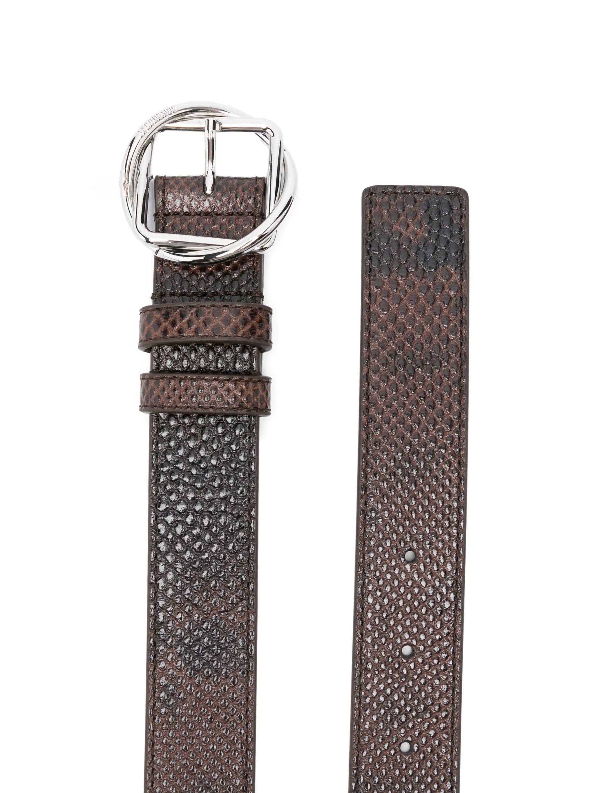 snakeskin-print buckle belt