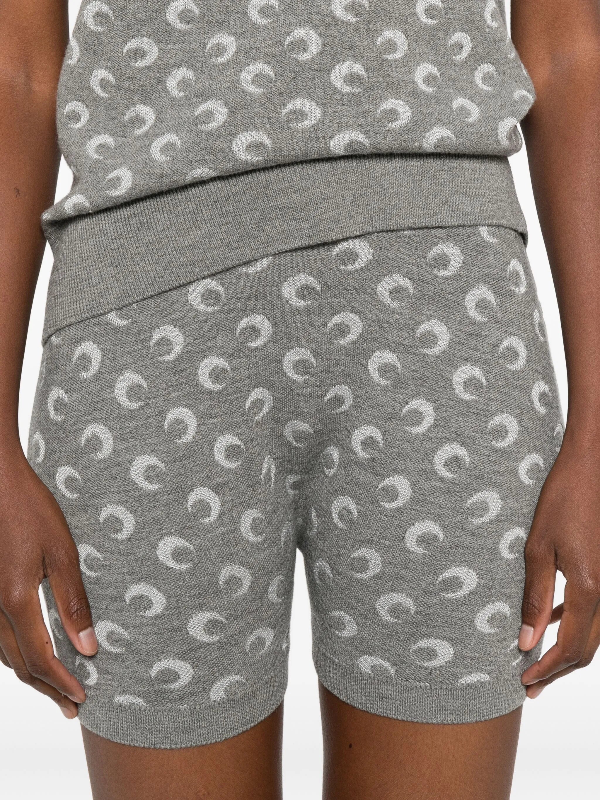 Moon jacquard knitted shorts