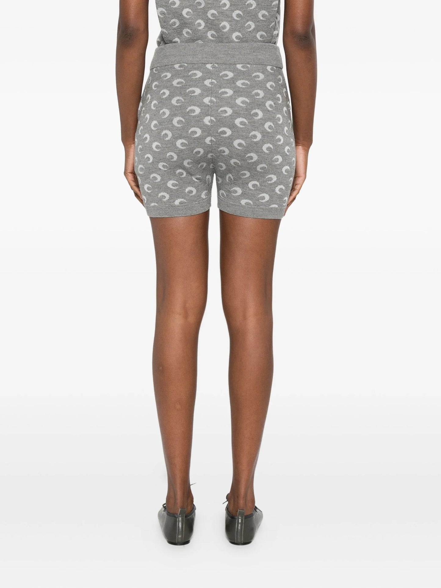 Moon jacquard knitted shorts