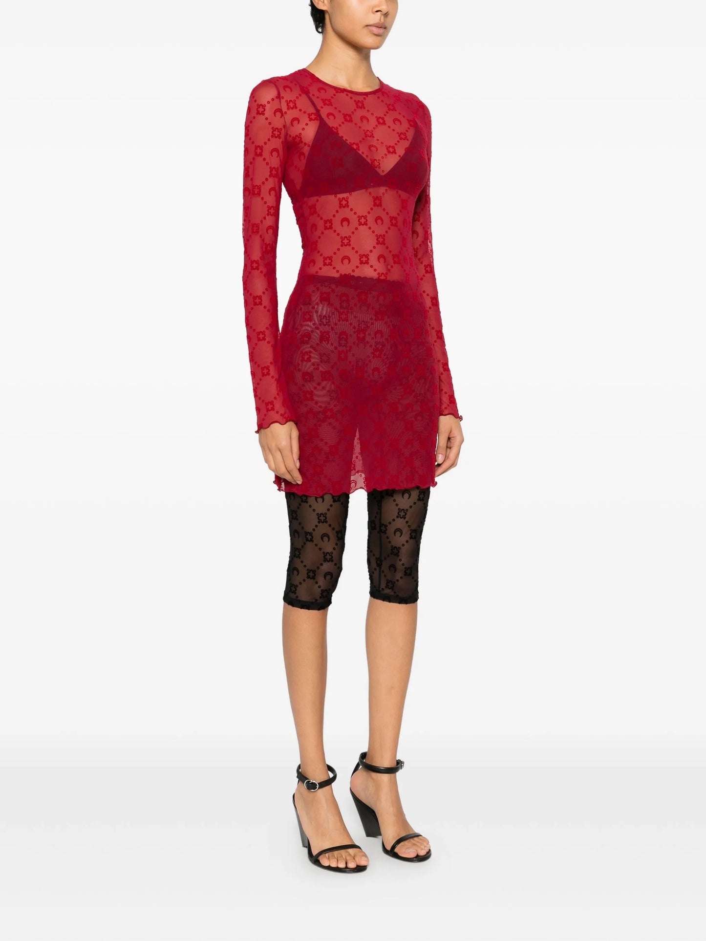moonogram long-sleeve mini dress