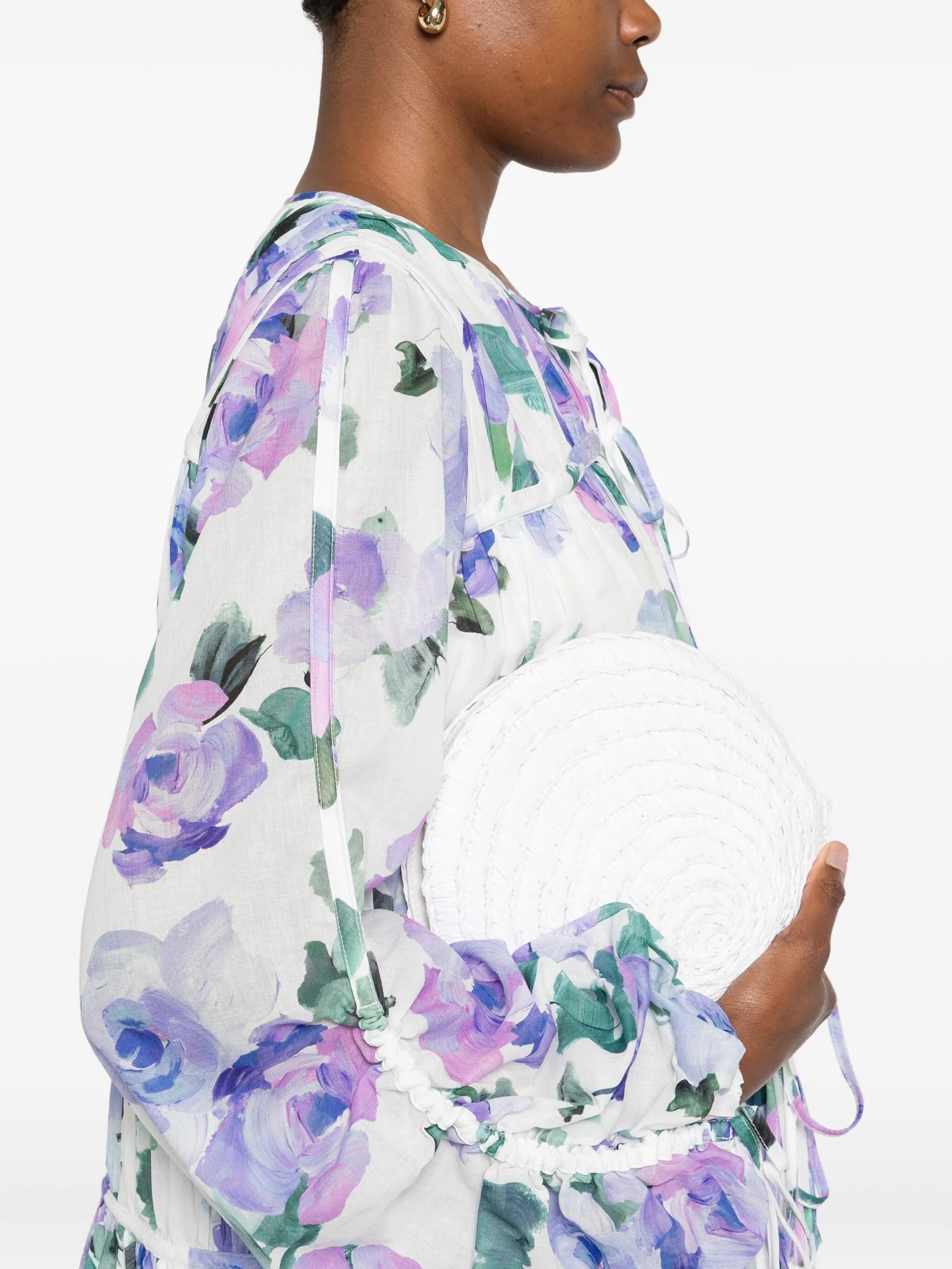 clover-print mini dress
