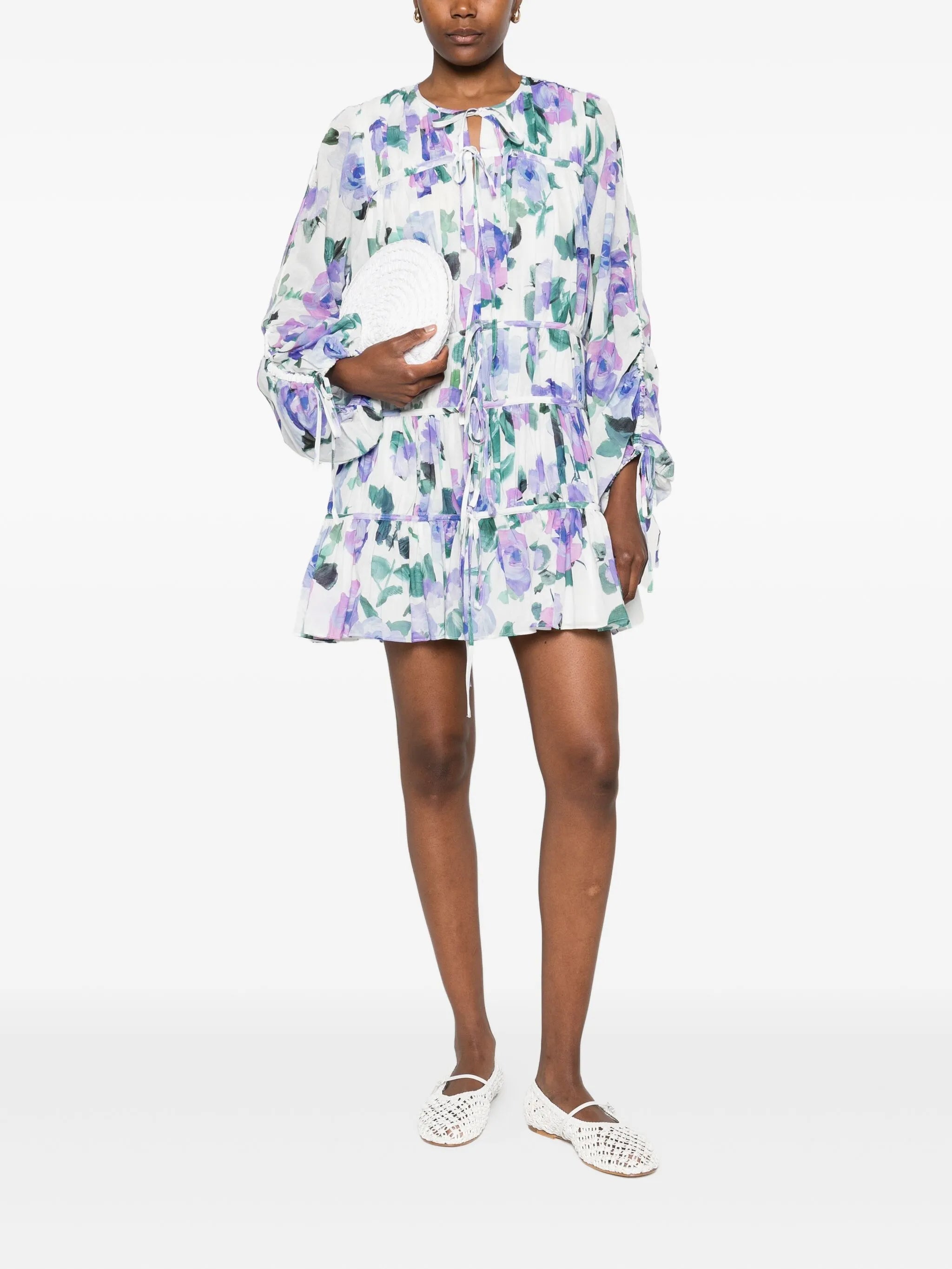clover-print mini dress