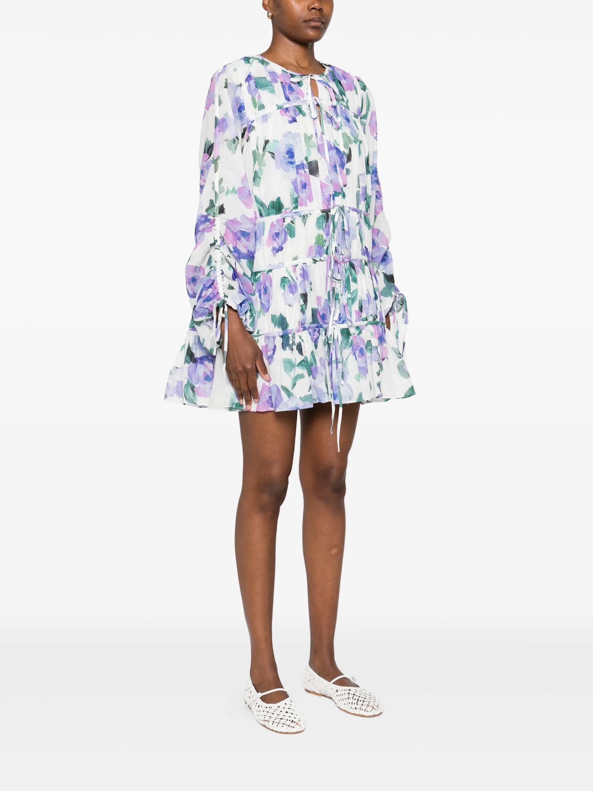 clover-print mini dress