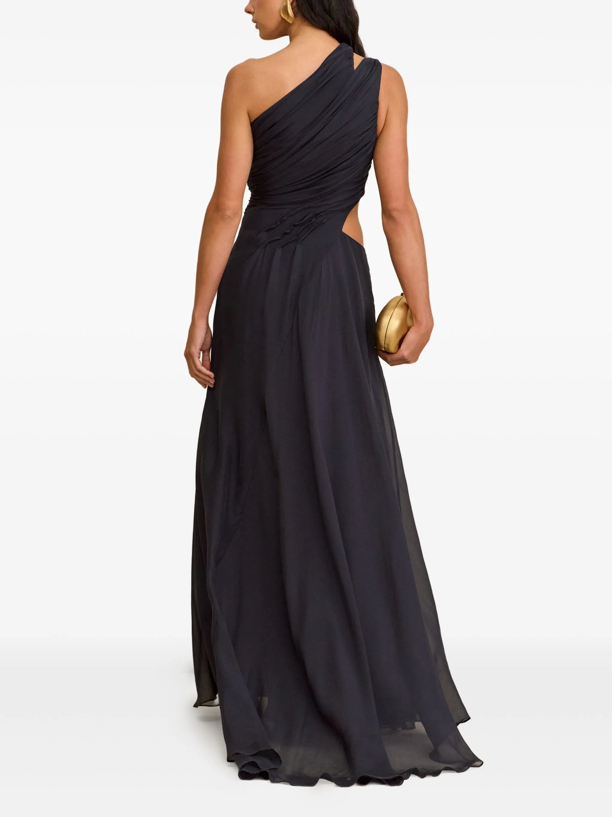 Zan one-shoulder cut-out gown
