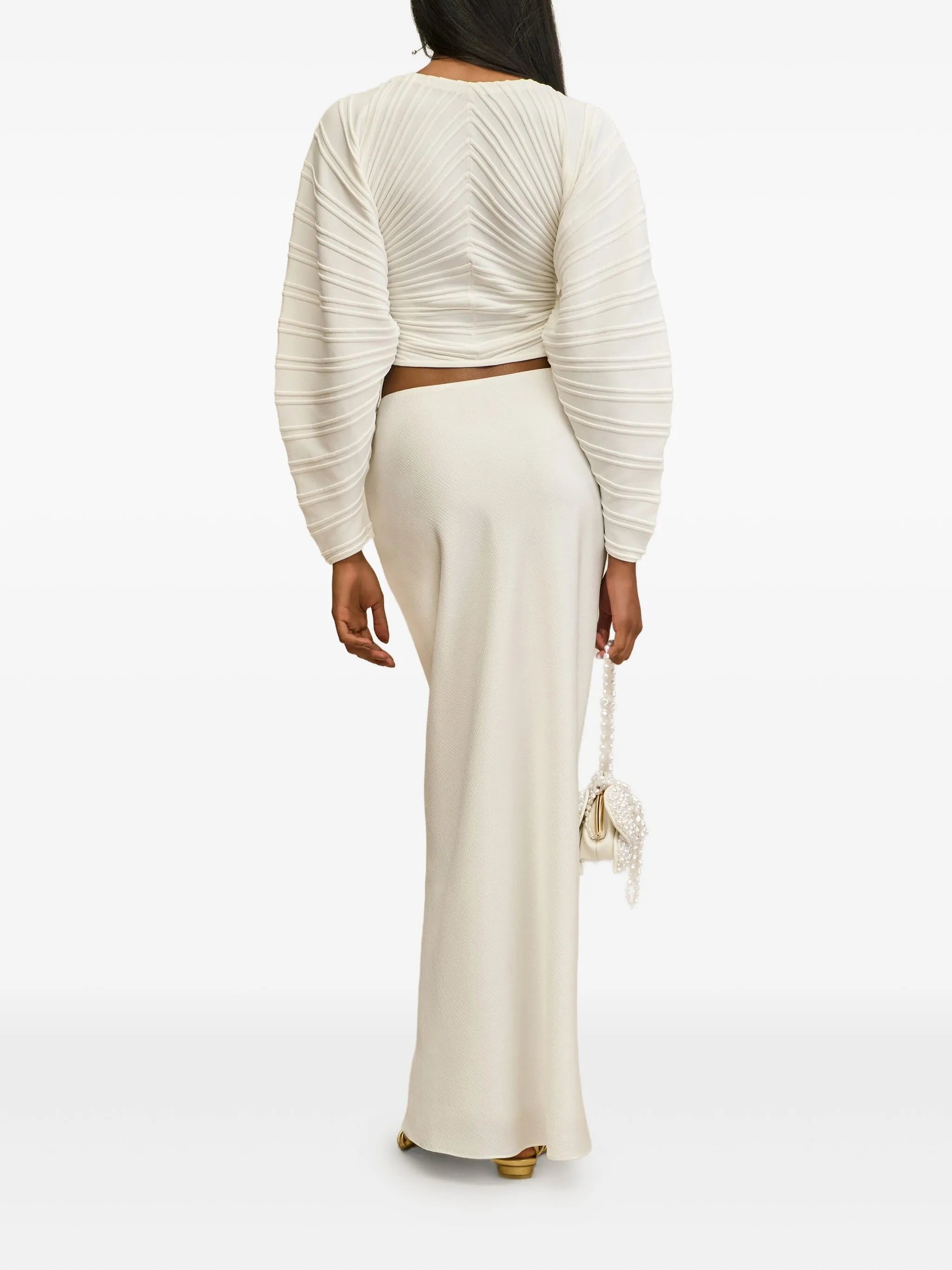 Blair pleated button cardigan