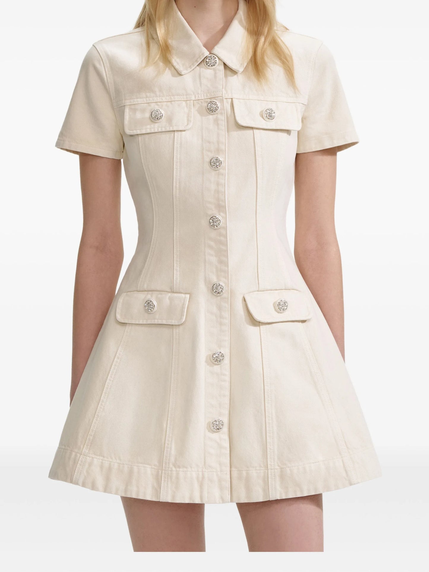 cream denim dress