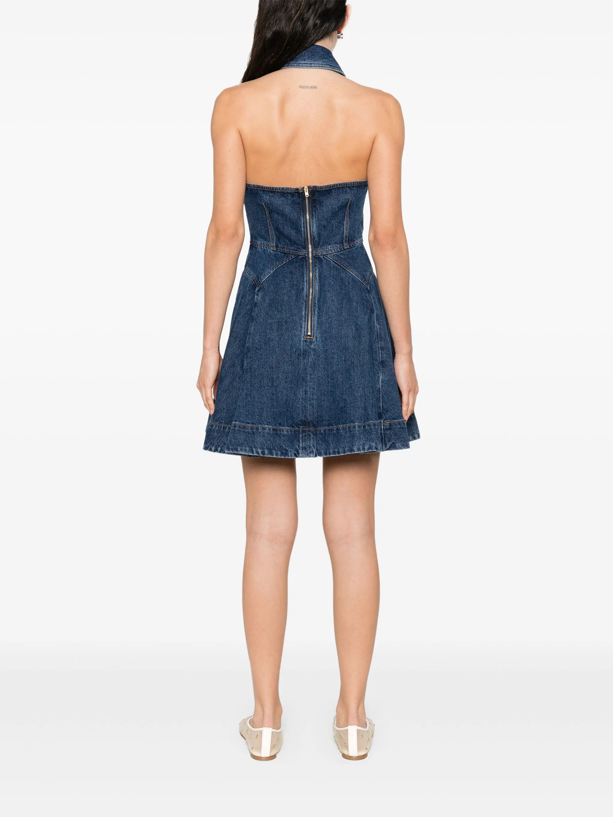 denim sleeveless mini dress