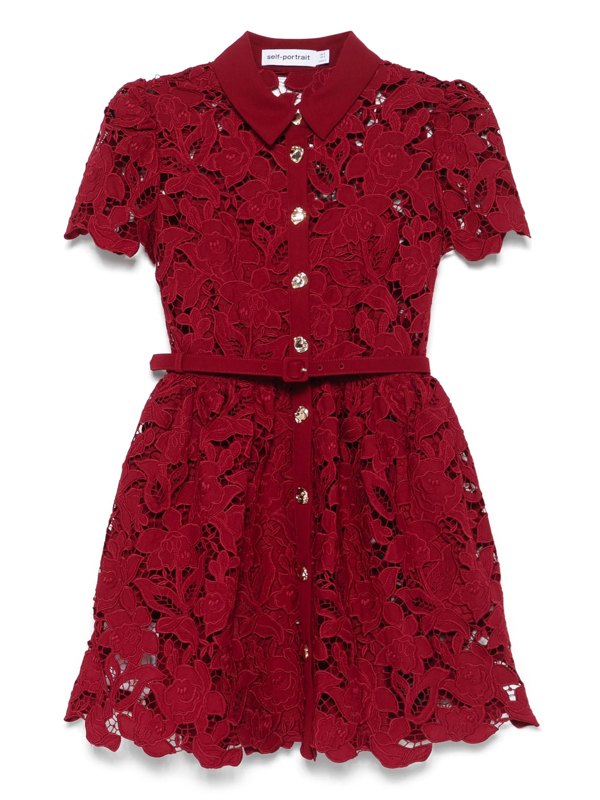 floral-lace mini dress