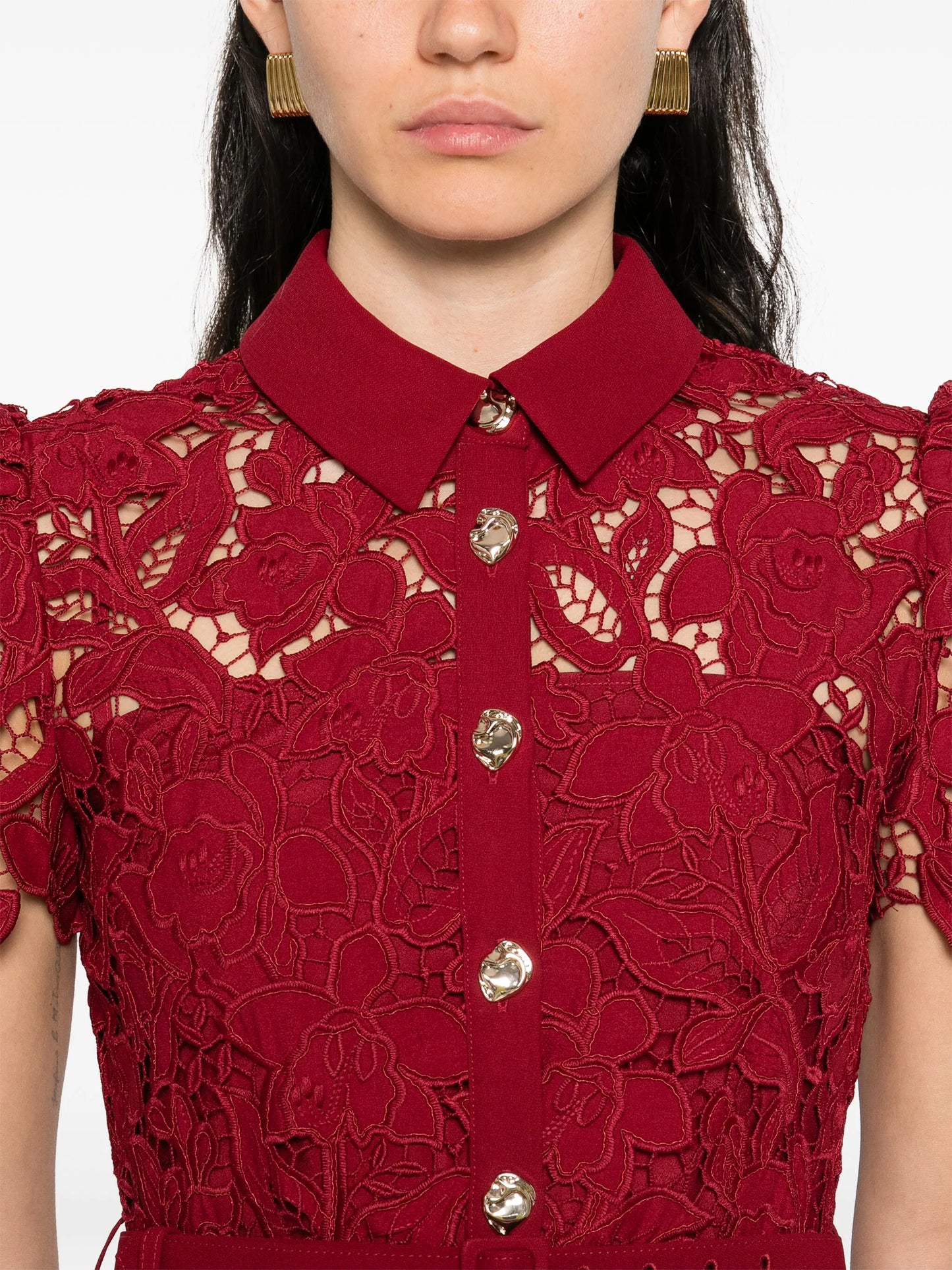 floral-lace mini dress