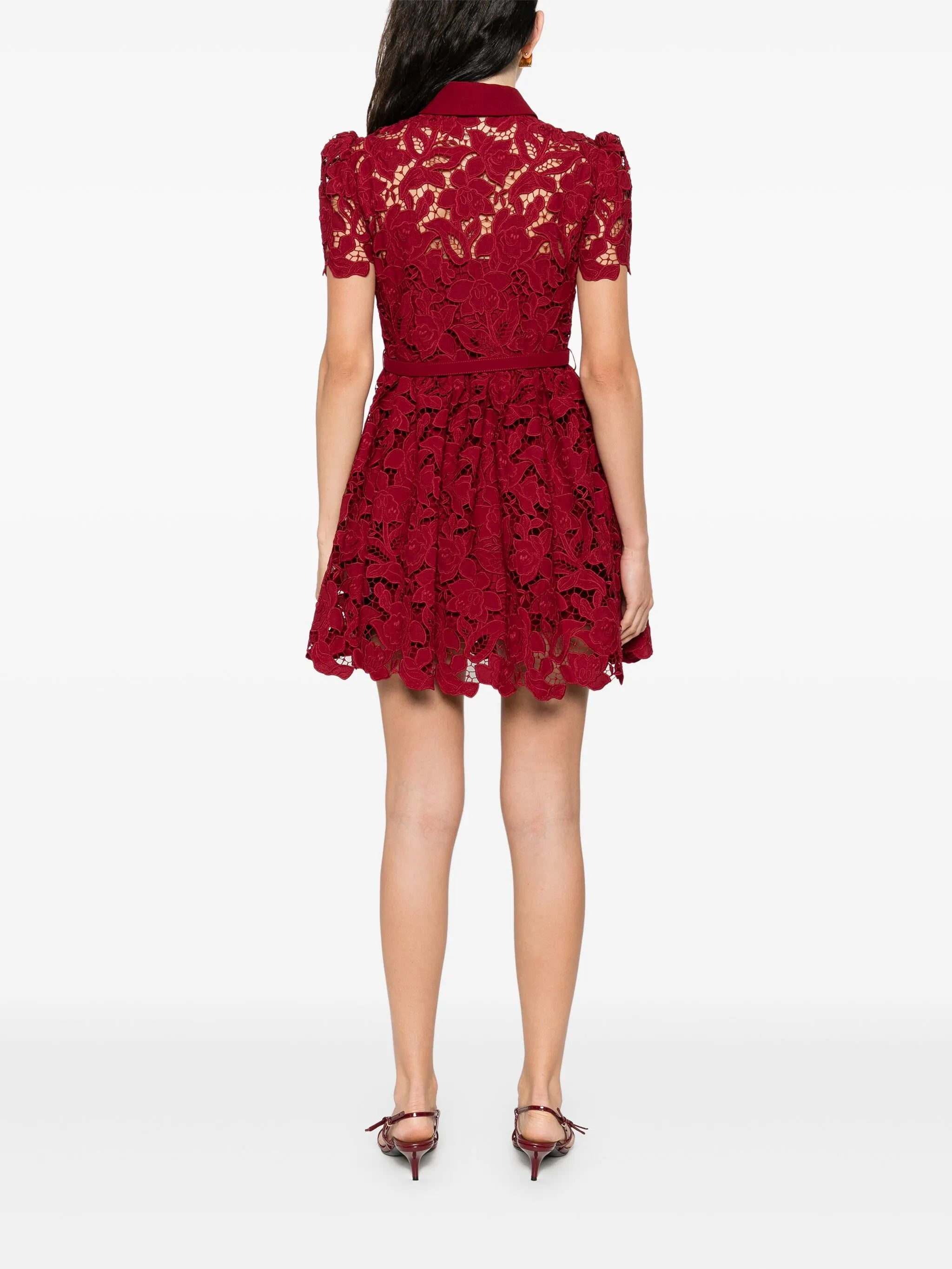 floral-lace mini dress