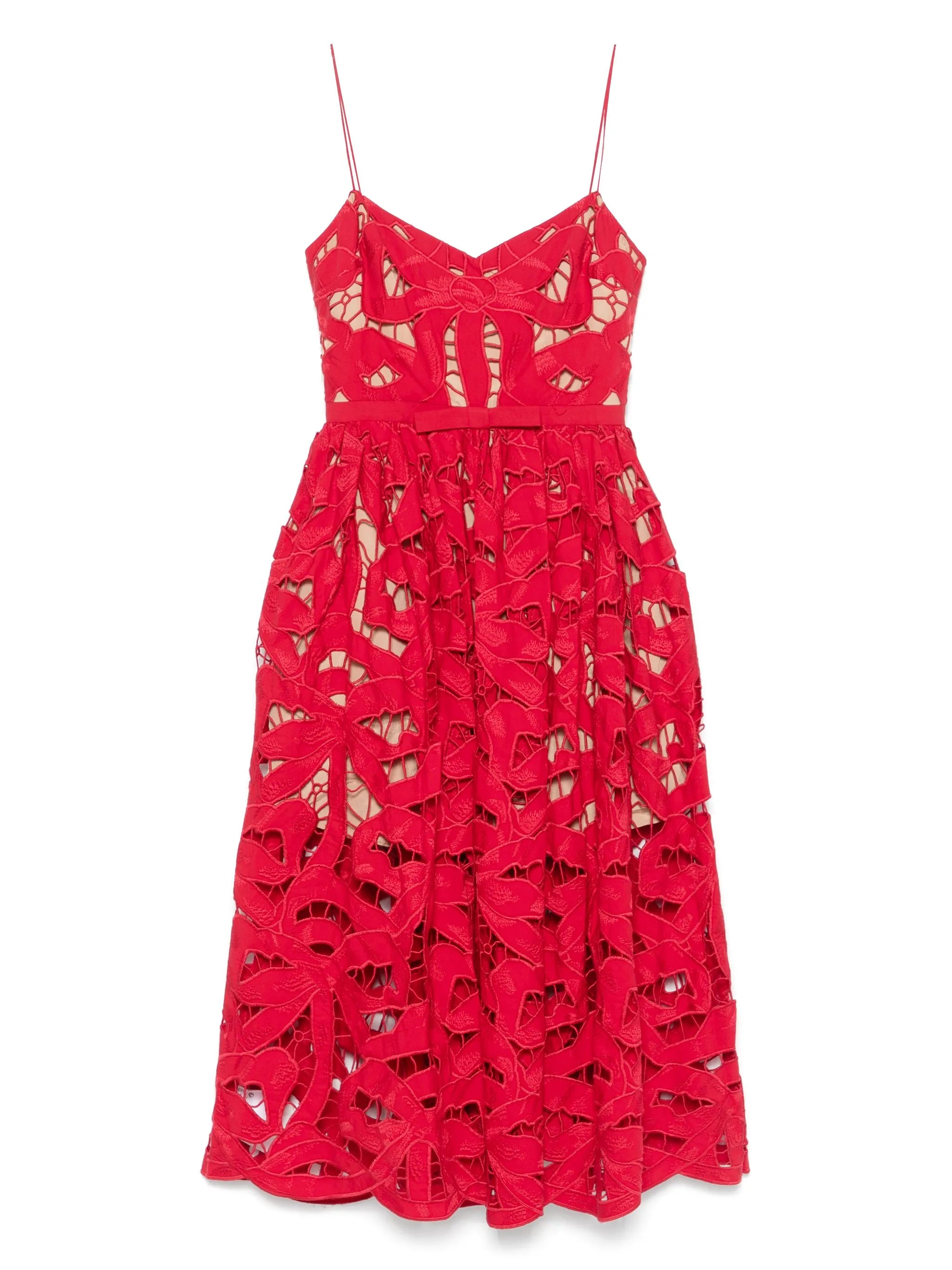 embroidered midi dress