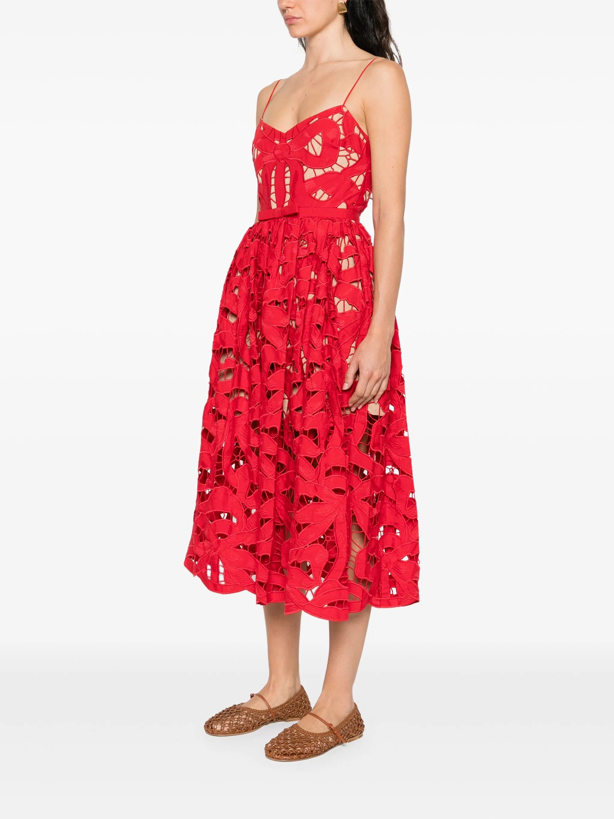embroidered midi dress