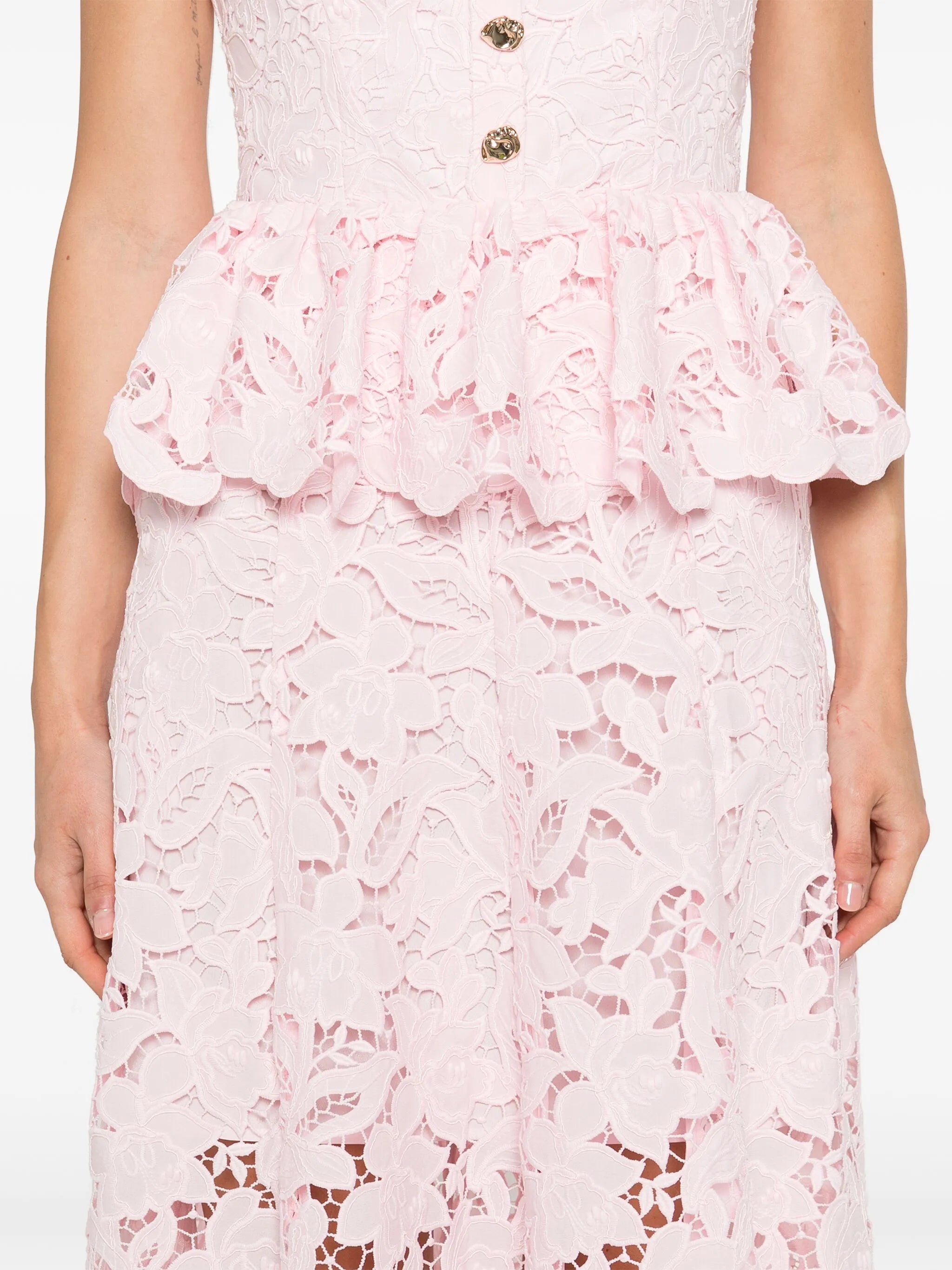 floral-lace midi dress