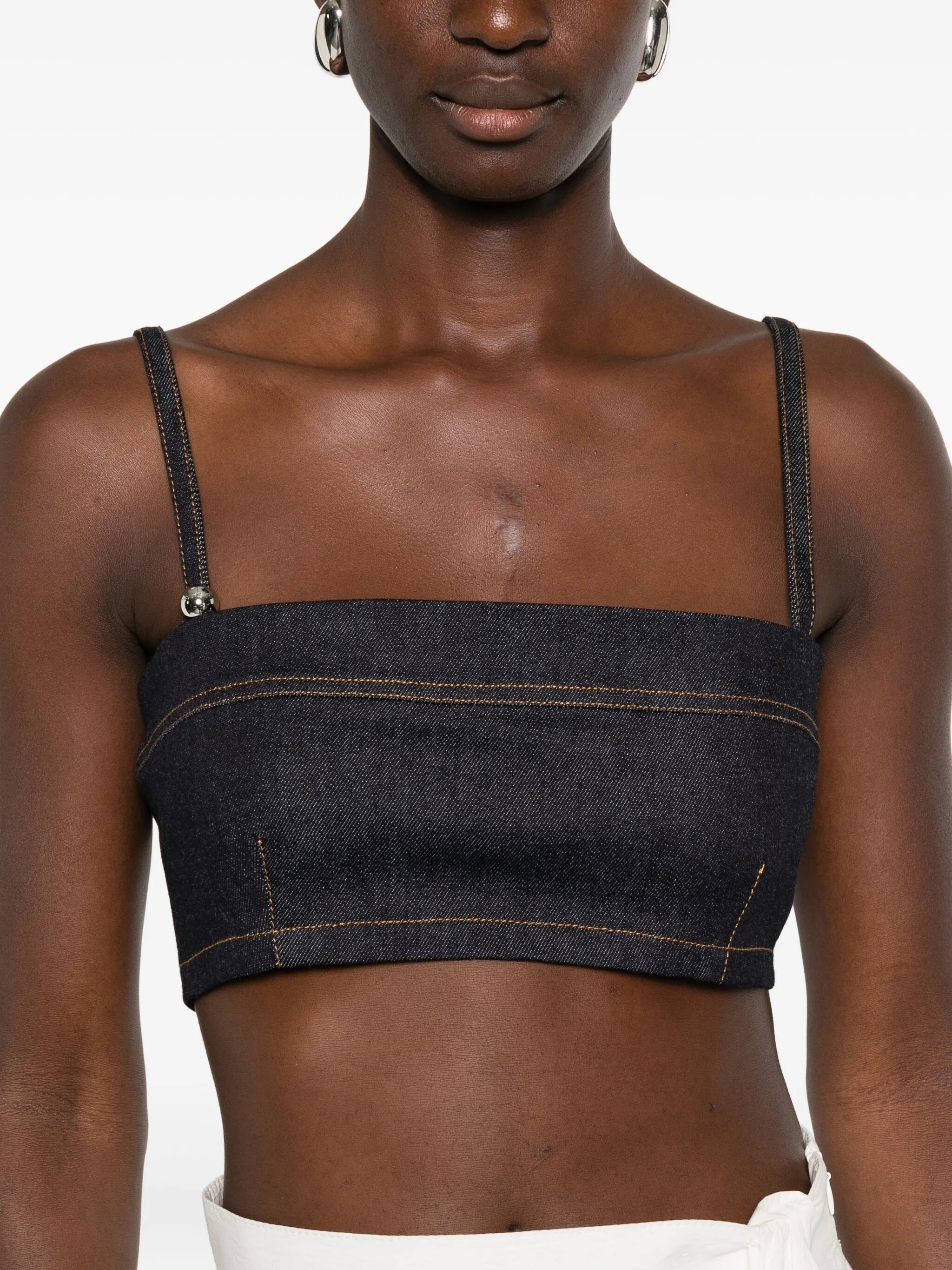 denim cropped top