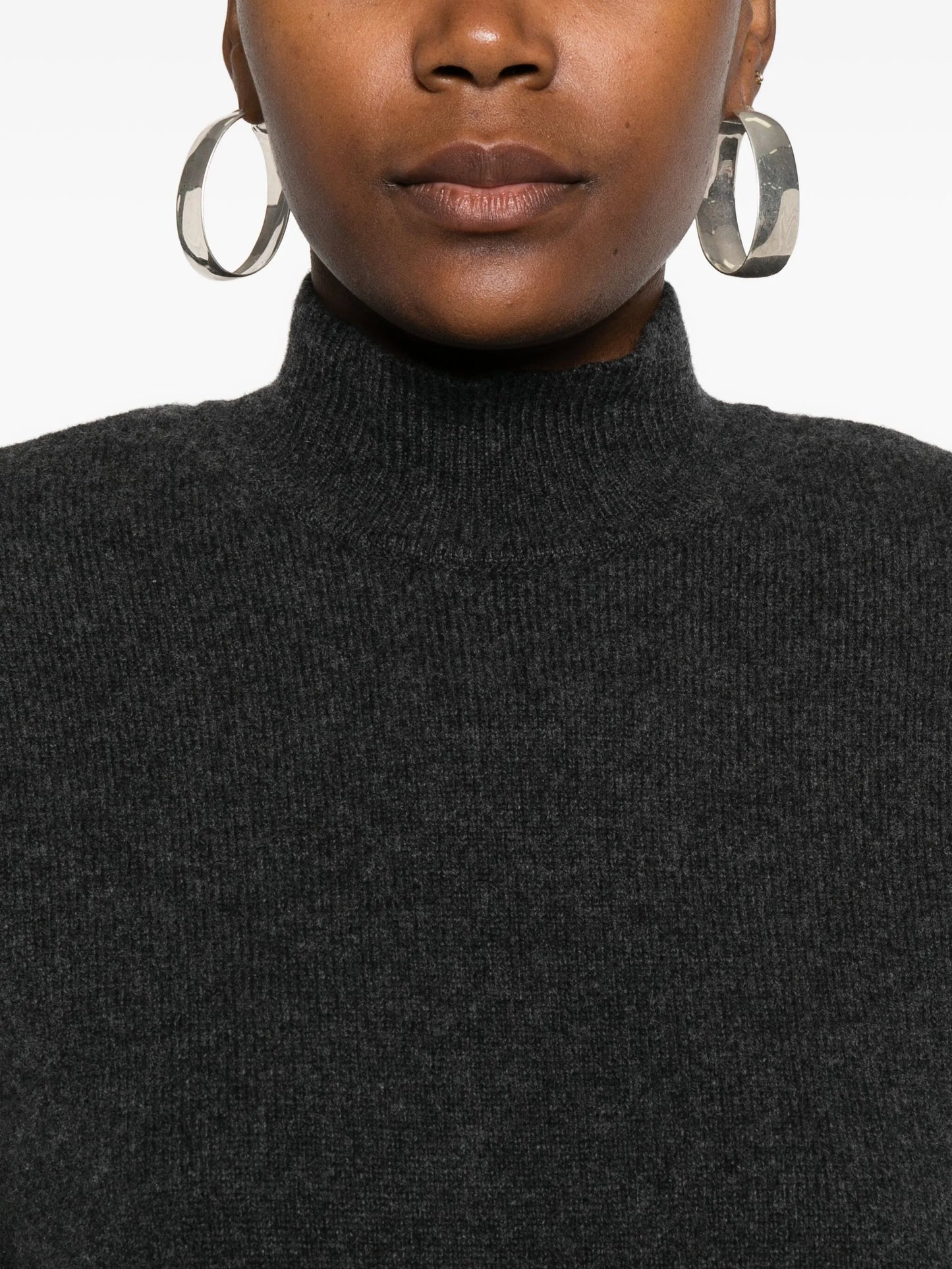 high-neck knitted T-shirt