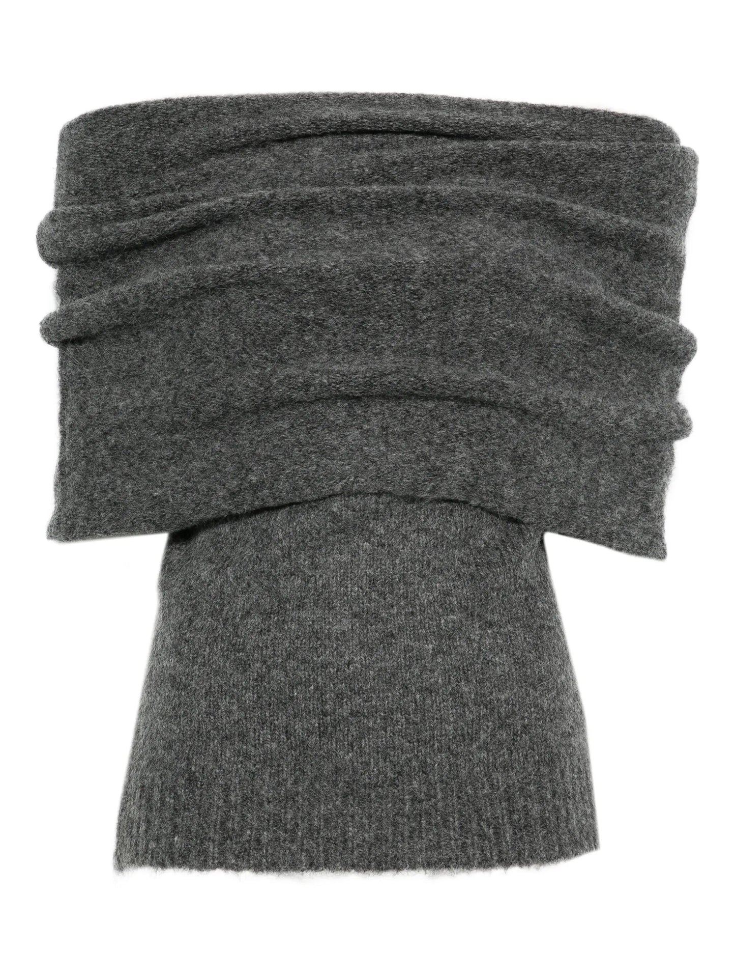 off-shoulder sleeveless knitted top