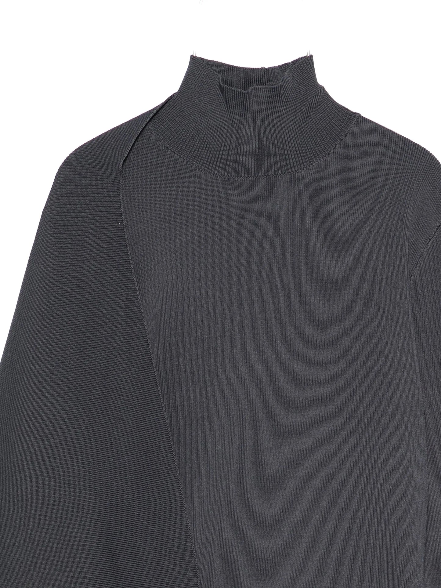 high-neck wrap sweater