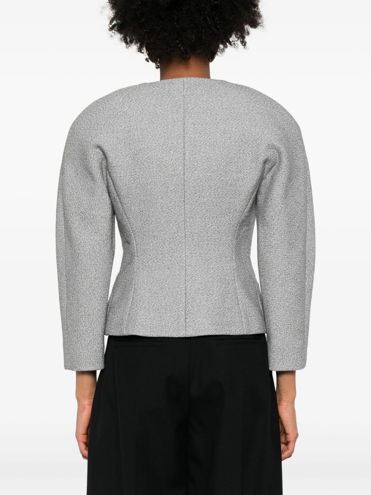 textured-fabric fitted jacket