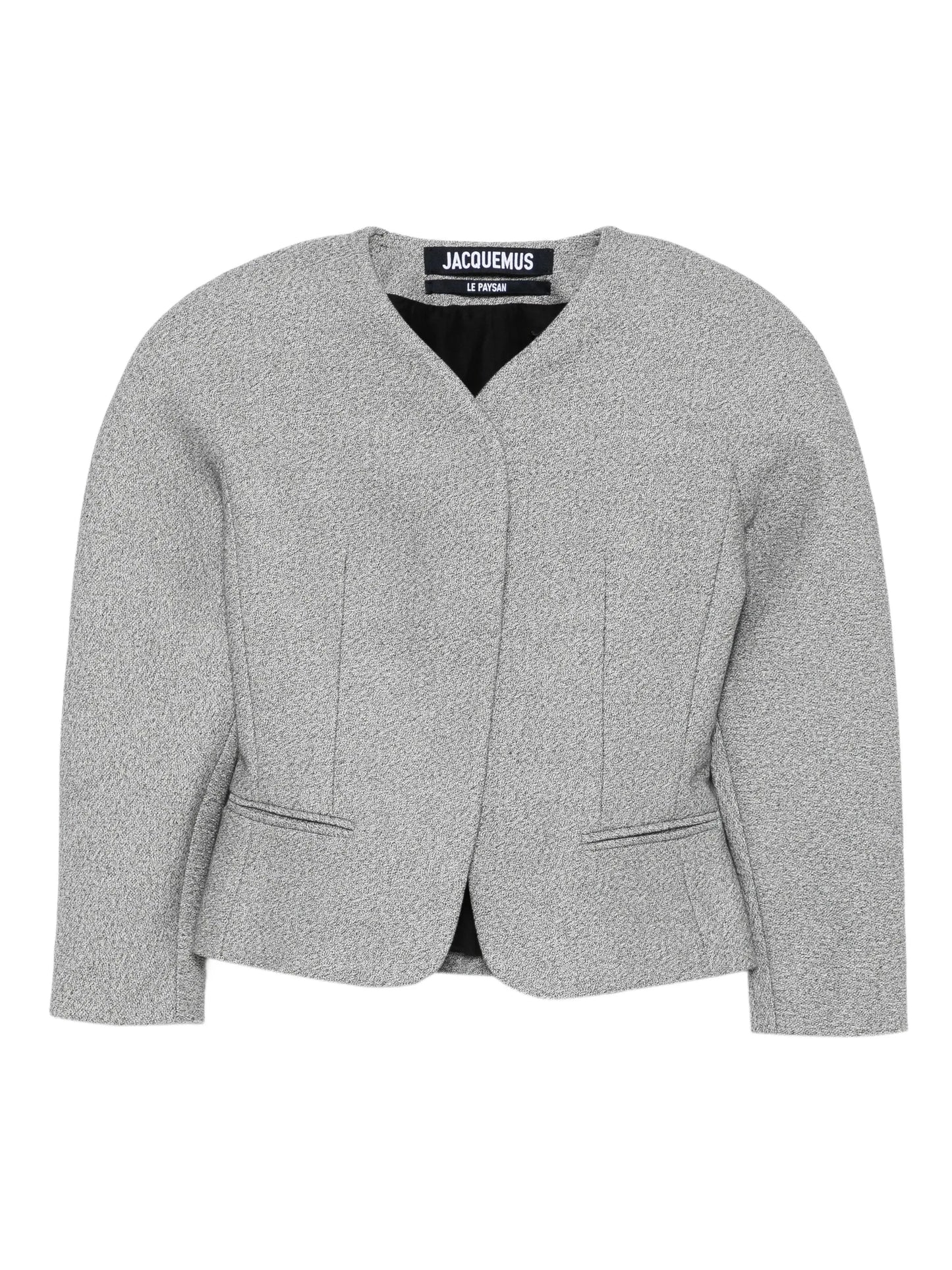 textured-fabric fitted jacket
