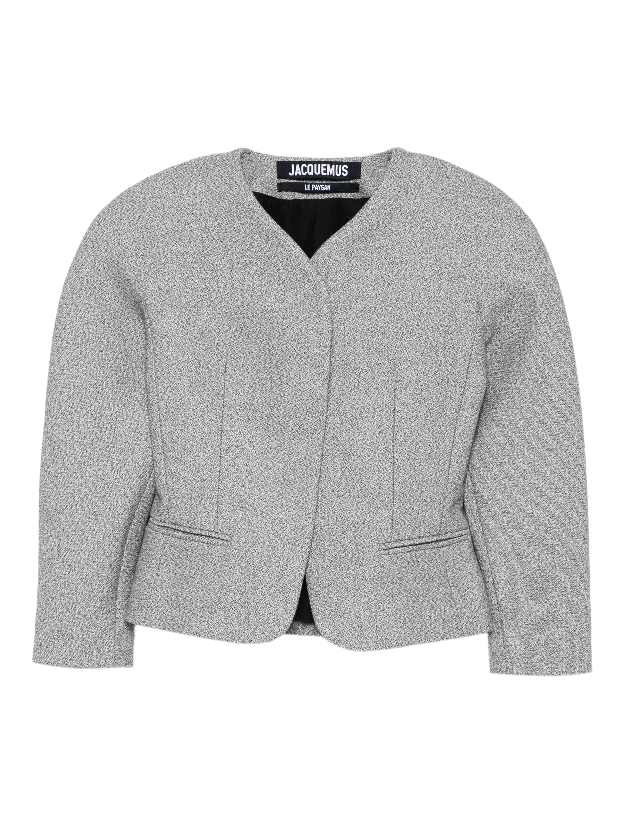 textured-fabric fitted jacket