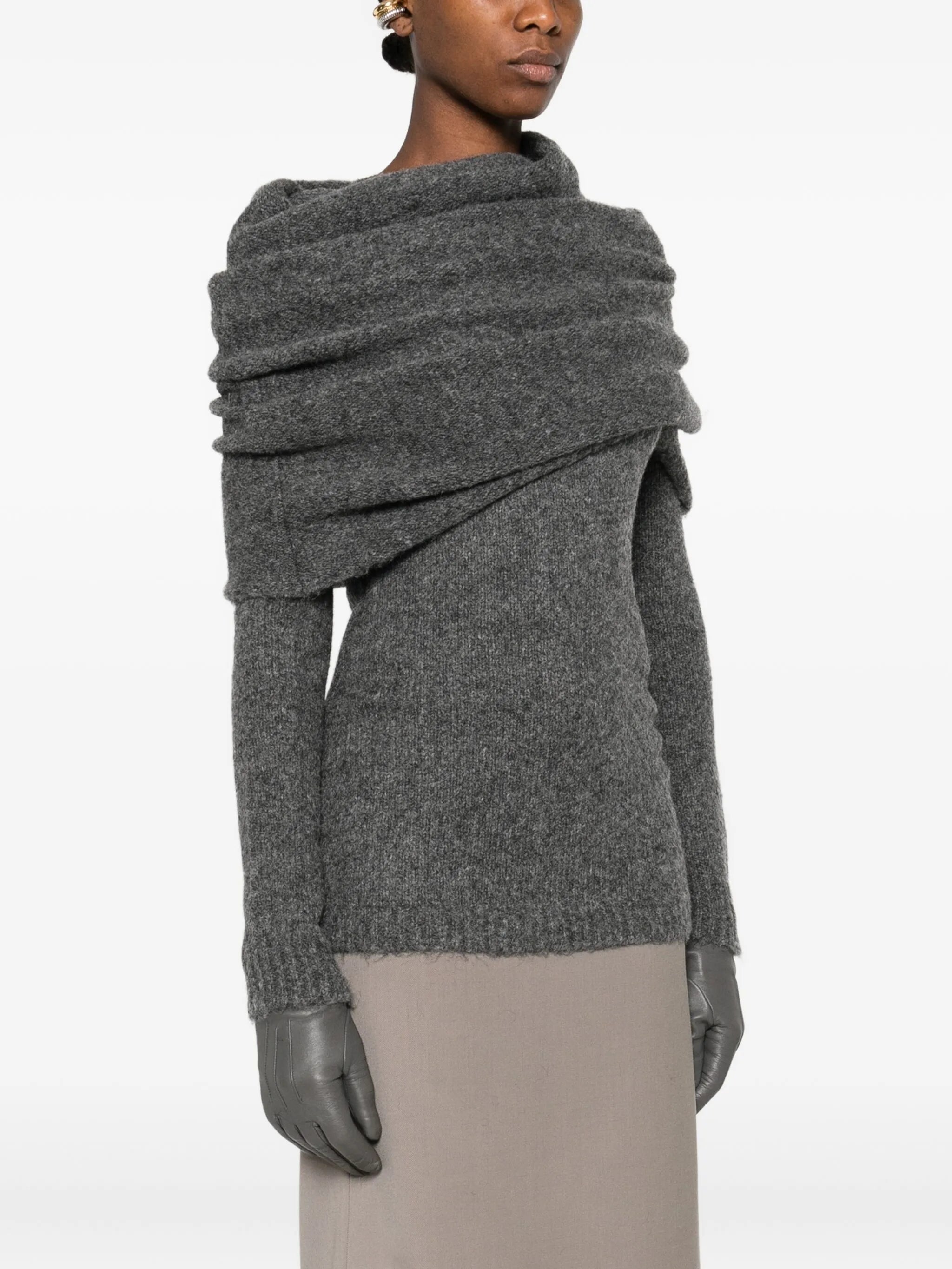 Bound off-shoulder sweater