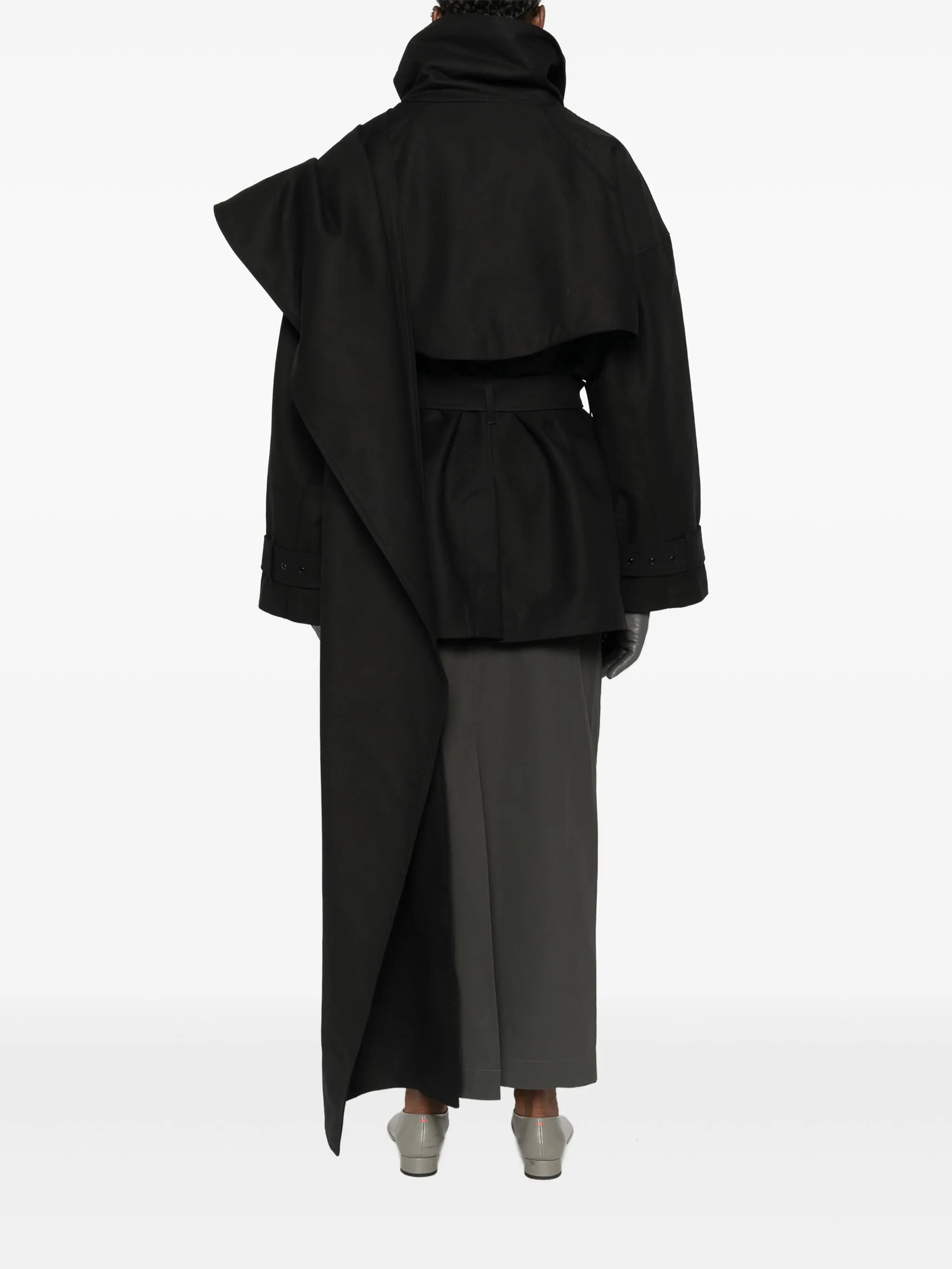 belted cape coat