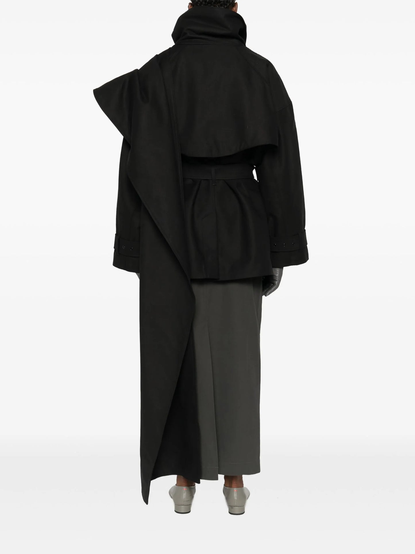 belted cape coat