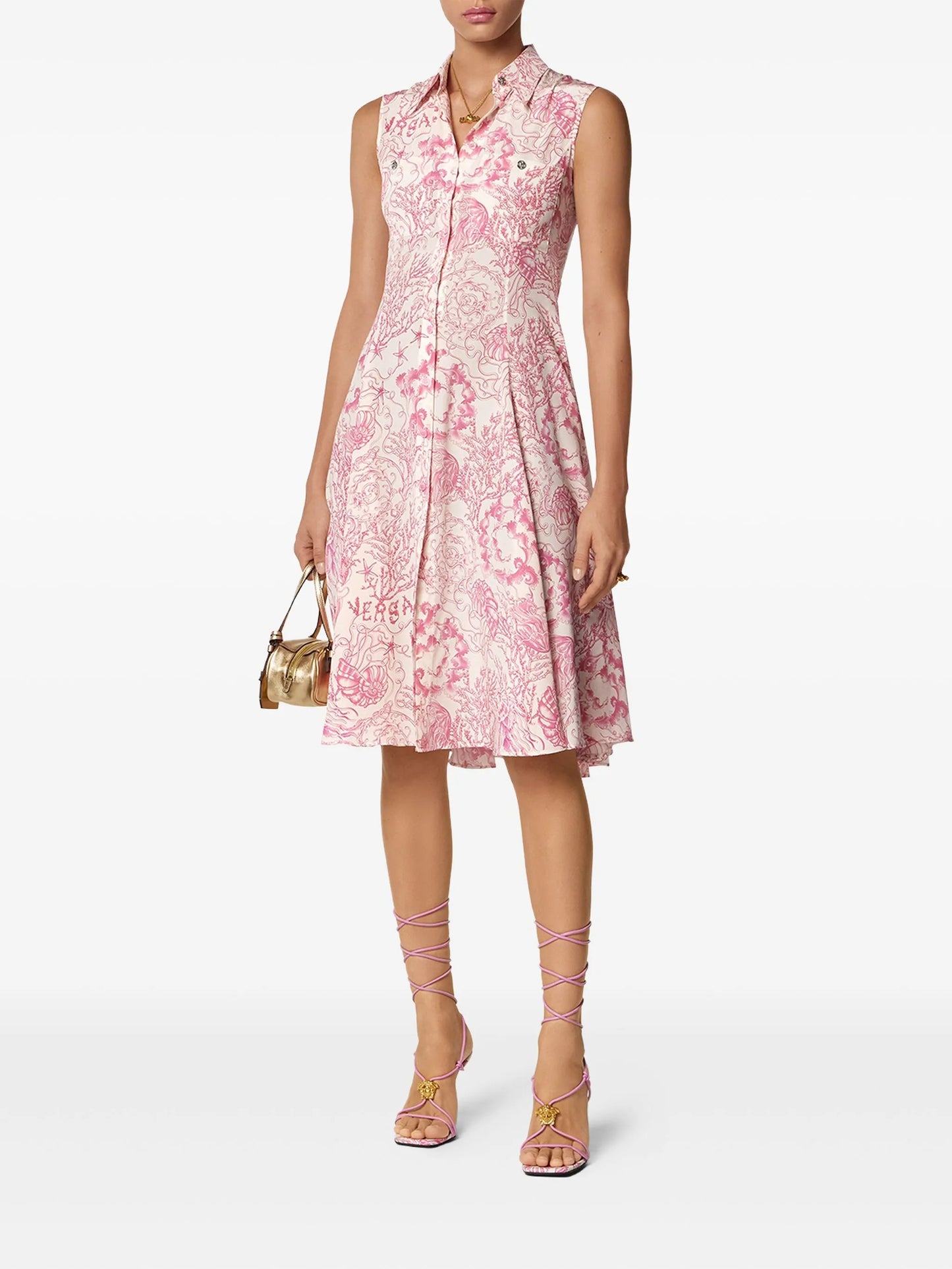 Underwater Barocco midi shirt dress
