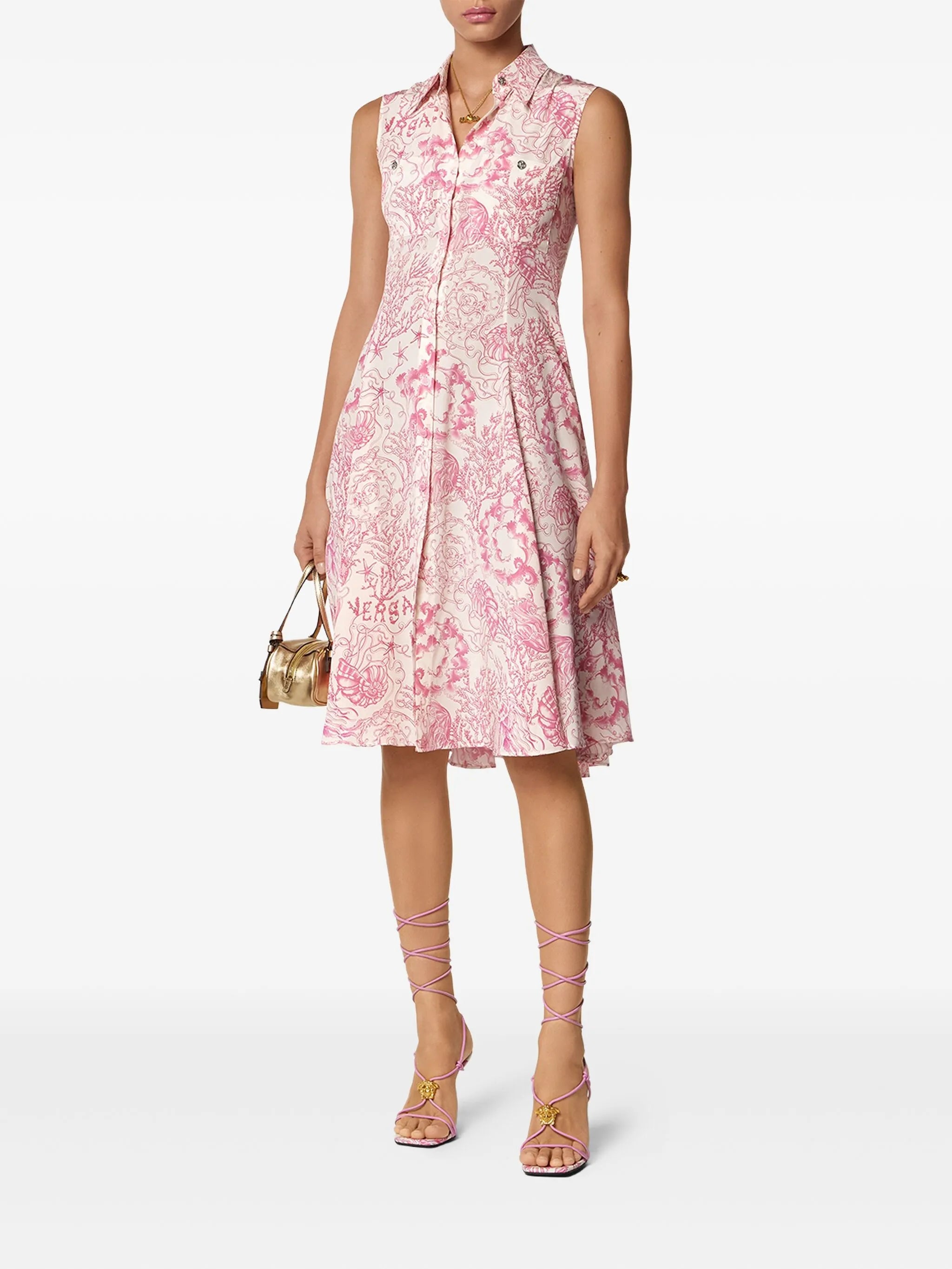 Underwater Barocco midi shirt dress