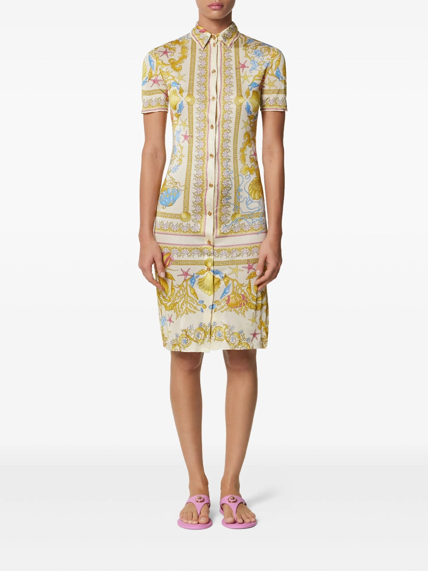 Underwater Barocco midi shirt dress