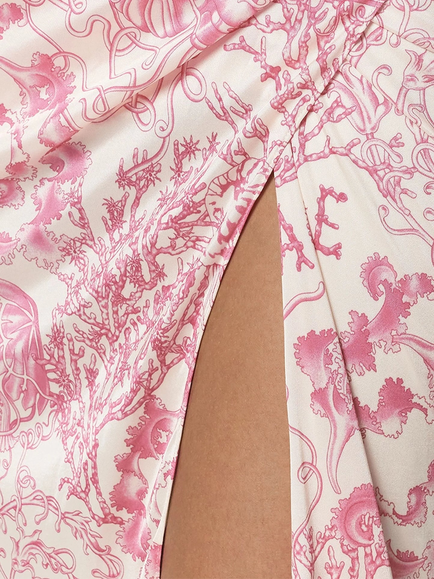 Underwater Barocco draped midi skirt